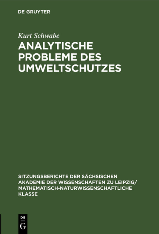 Analytische Probleme des Umweltschutzes