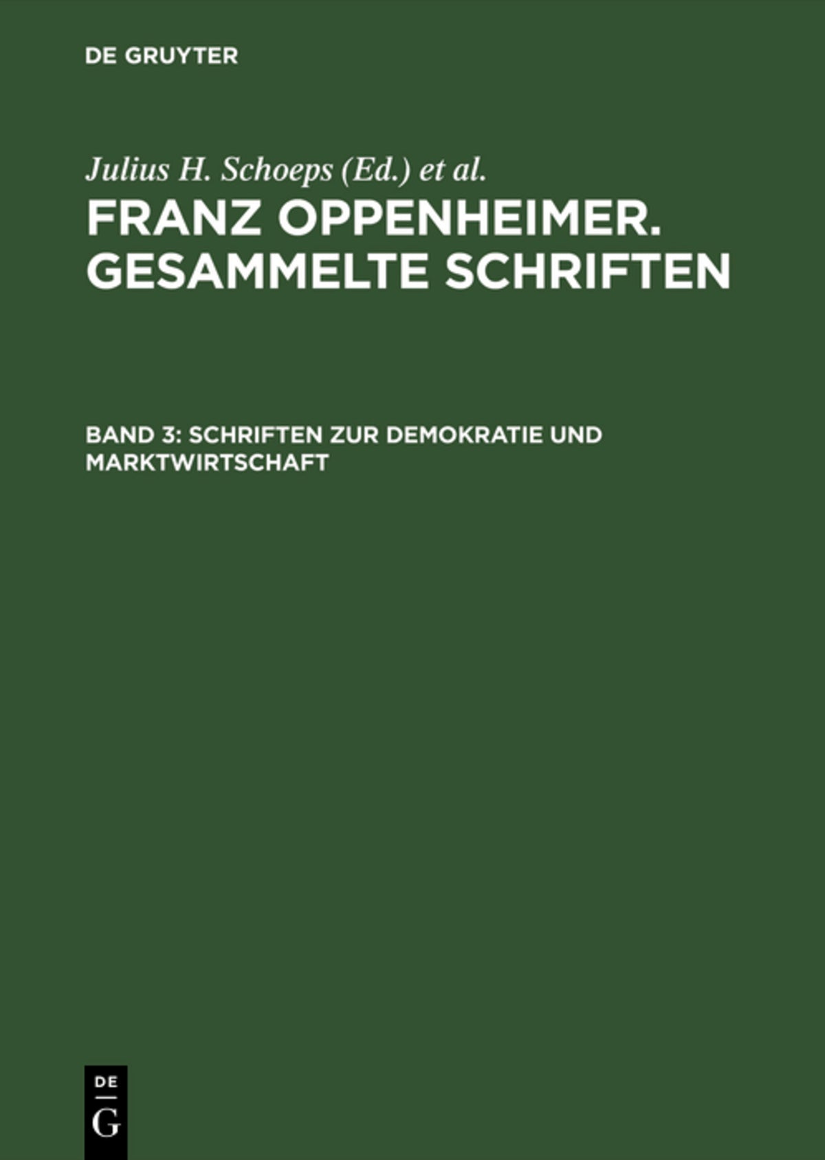 Cover image for Schriften zur Demokratie und Marktwirtschaft ISBN 9783050031569