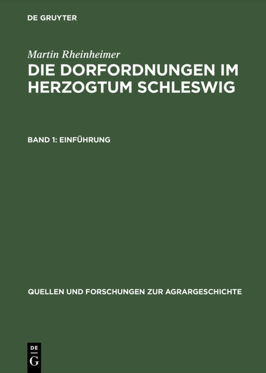 Die Dorfordnungen im Herzogtum Schleswig