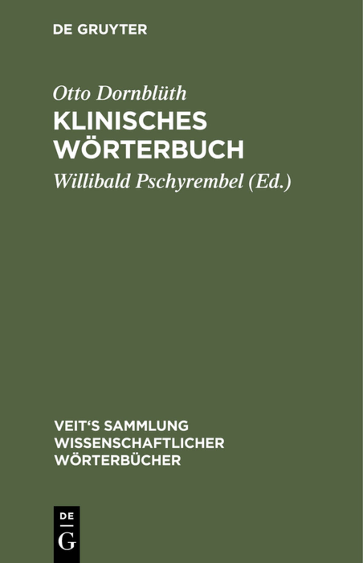Cover image for Klinisches Wörterbuch ISBN 9783111209838