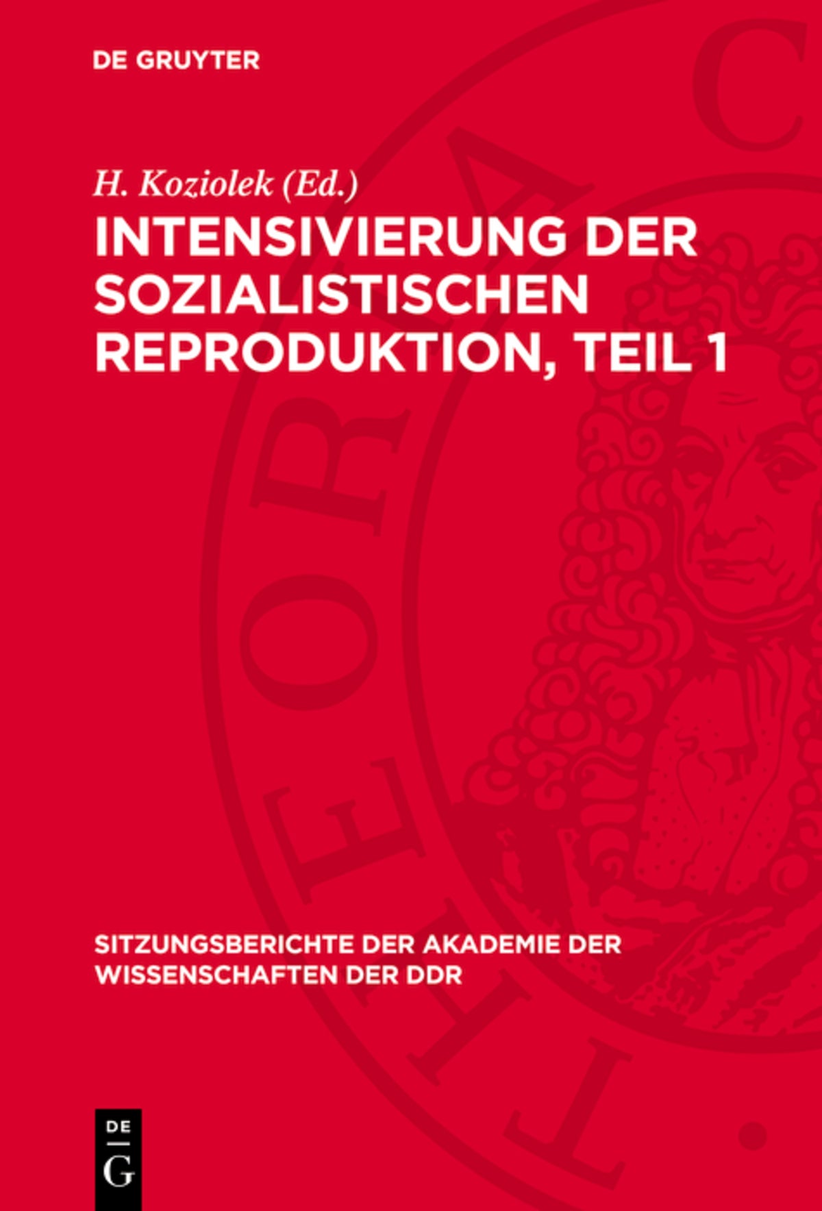 Cover image for Intensivierung der sozialistischen Reproduktion, Teil 1 ISBN 9783112736821