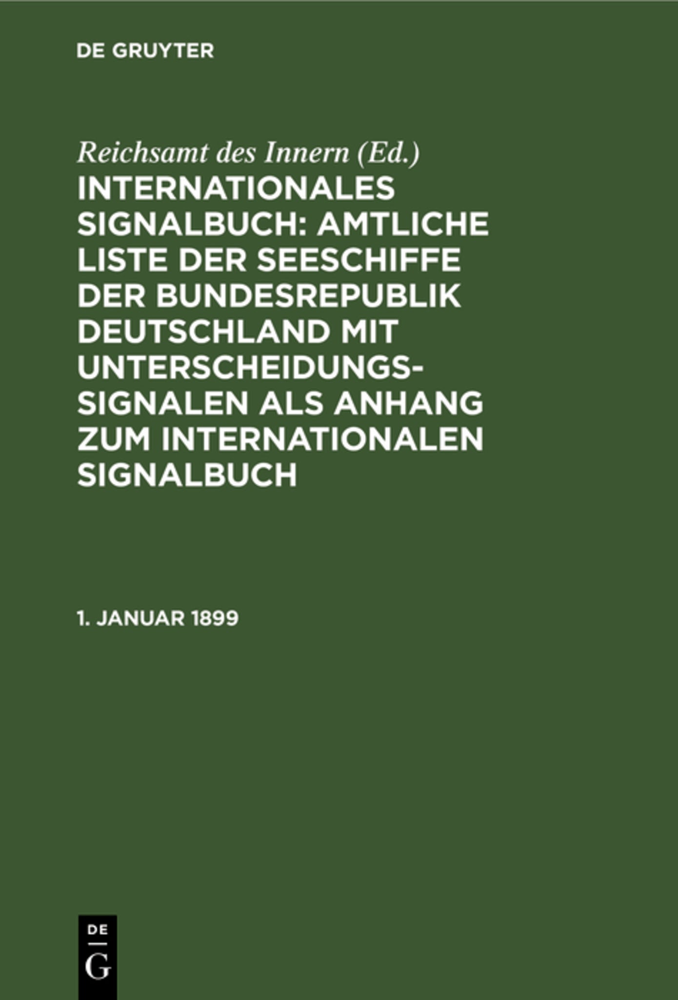 1. Januar 1899