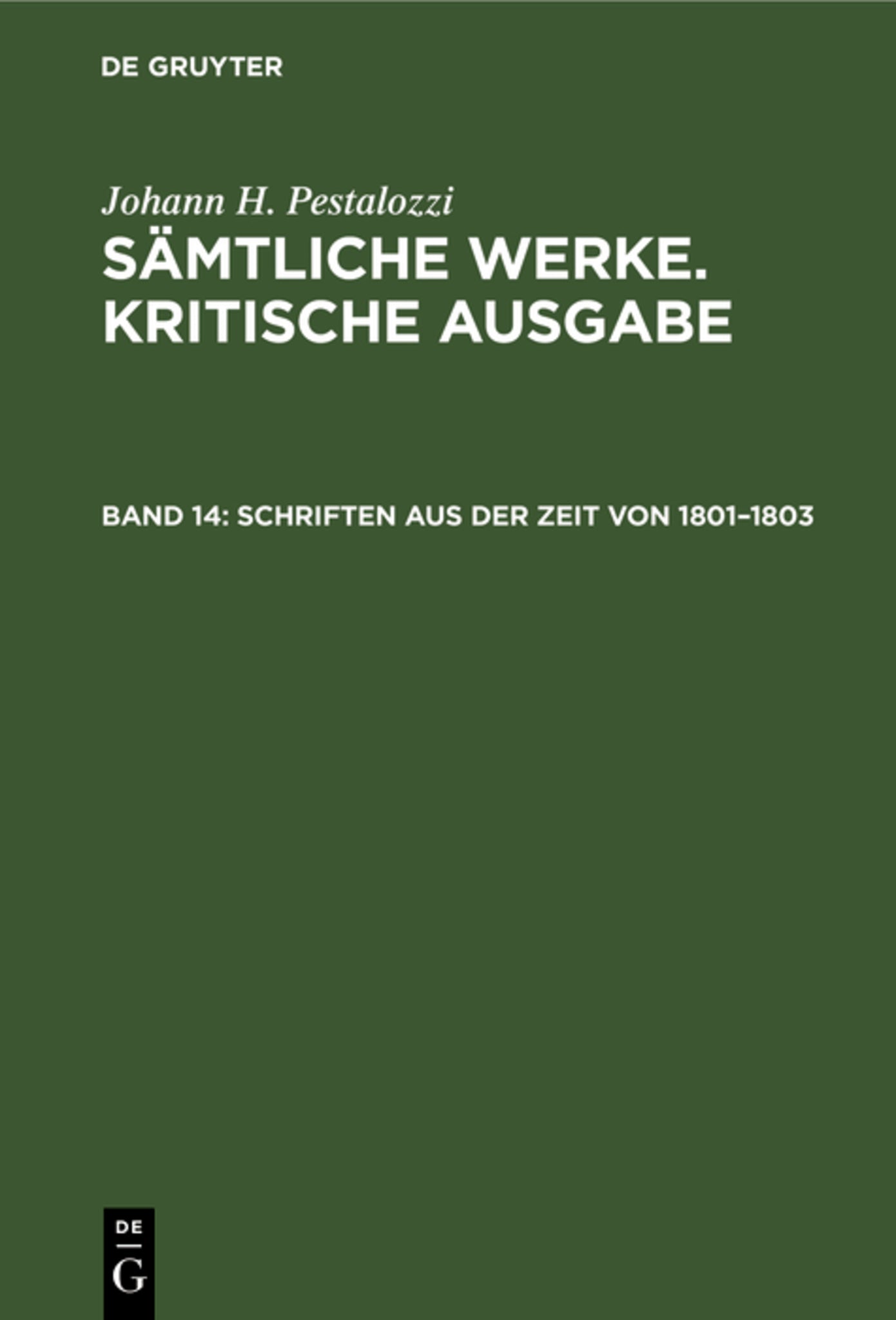 Schriften aus der Zeit von 1801–1803