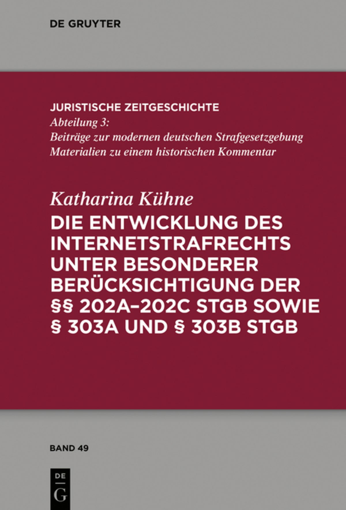 Cover image for Die Entwicklung des Internetstrafrechts ISBN 9783110614046
