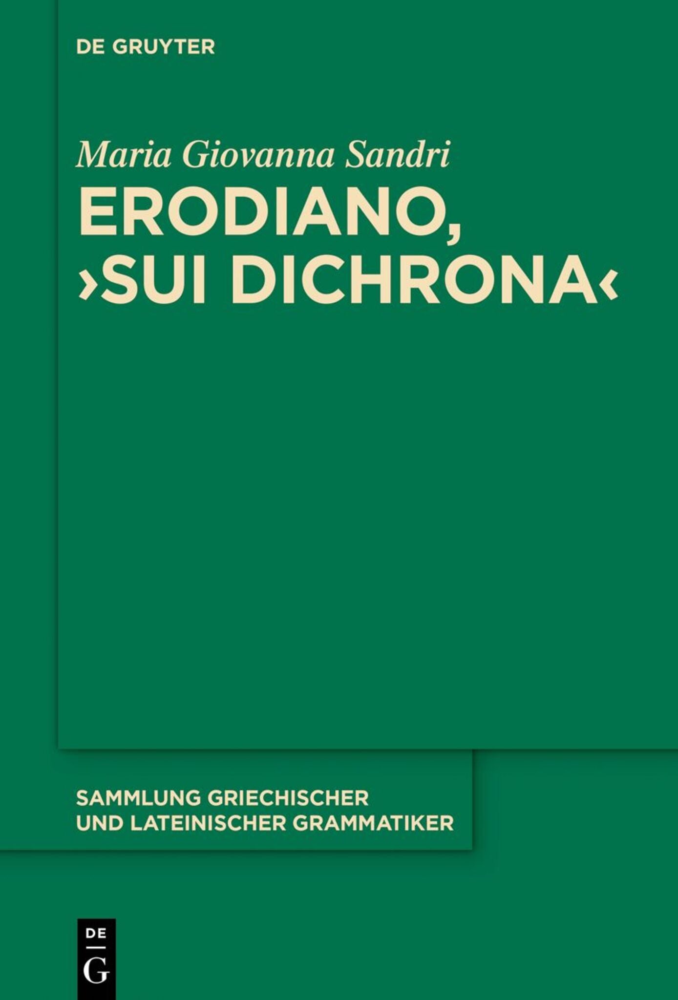 Erodiano, ›Sui dichrona‹