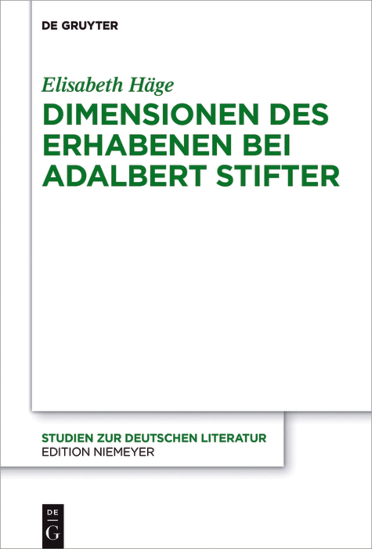Cover image for Dimensionen des Erhabenen bei Adalbert Stifter ISBN 9783110496703