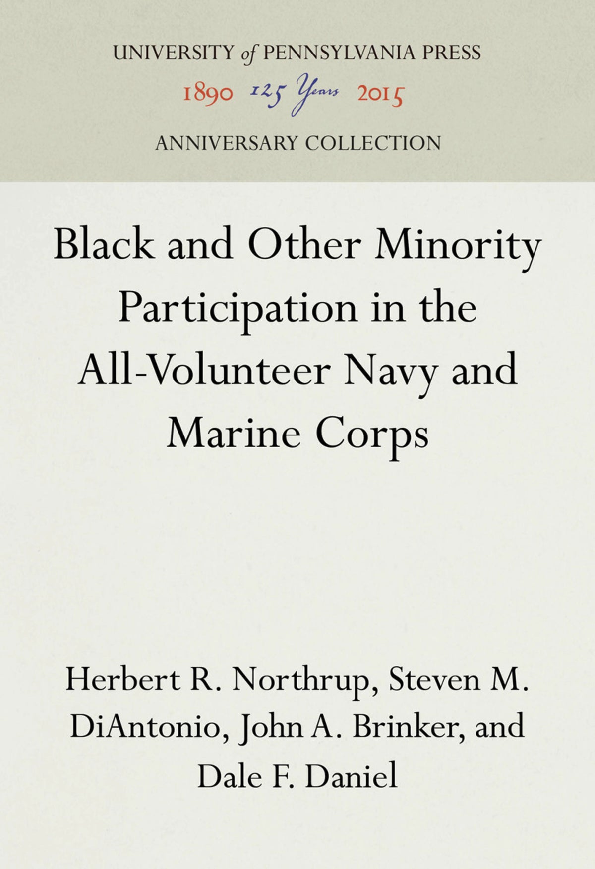 Cover image for Black and Other Minority Participation in the All-Volunteer Navy and Marine Corps ISBN 9781512813913