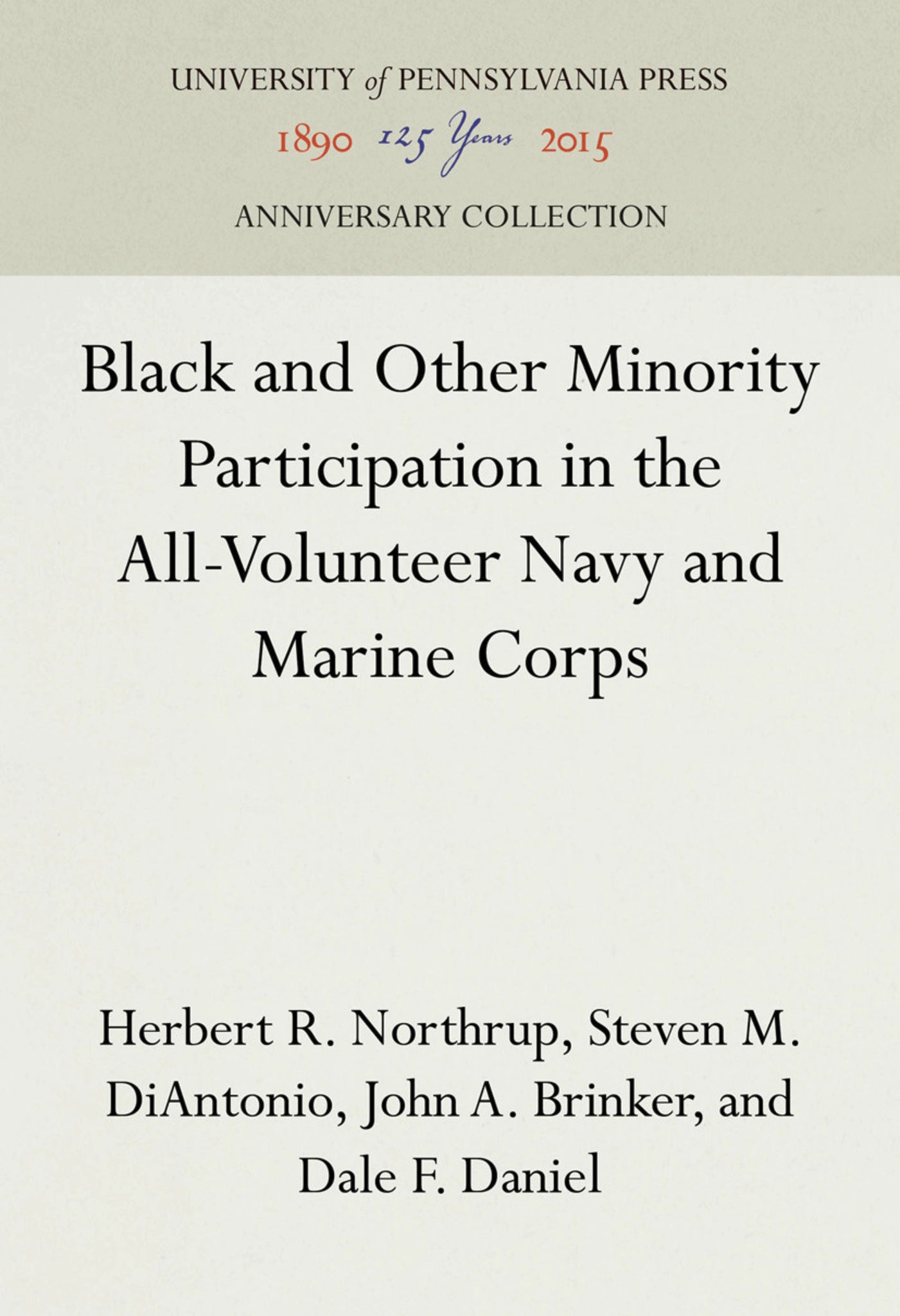 Black and Other Minority Participation in the All-Volunteer Navy and Marine Corps