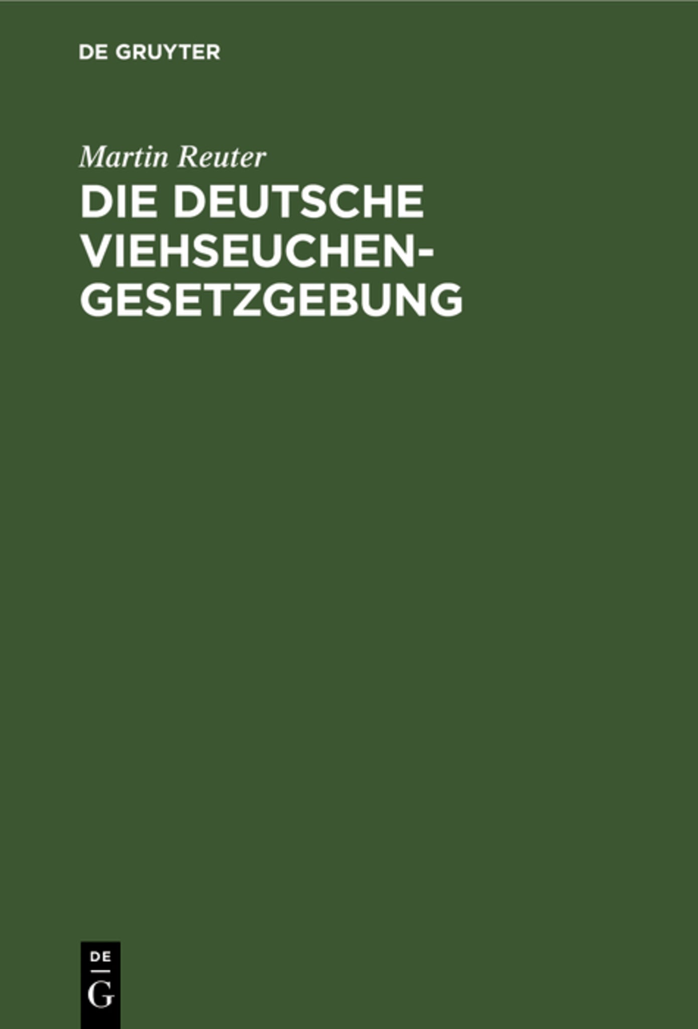 Die deutsche Viehseuchengesetzgebung