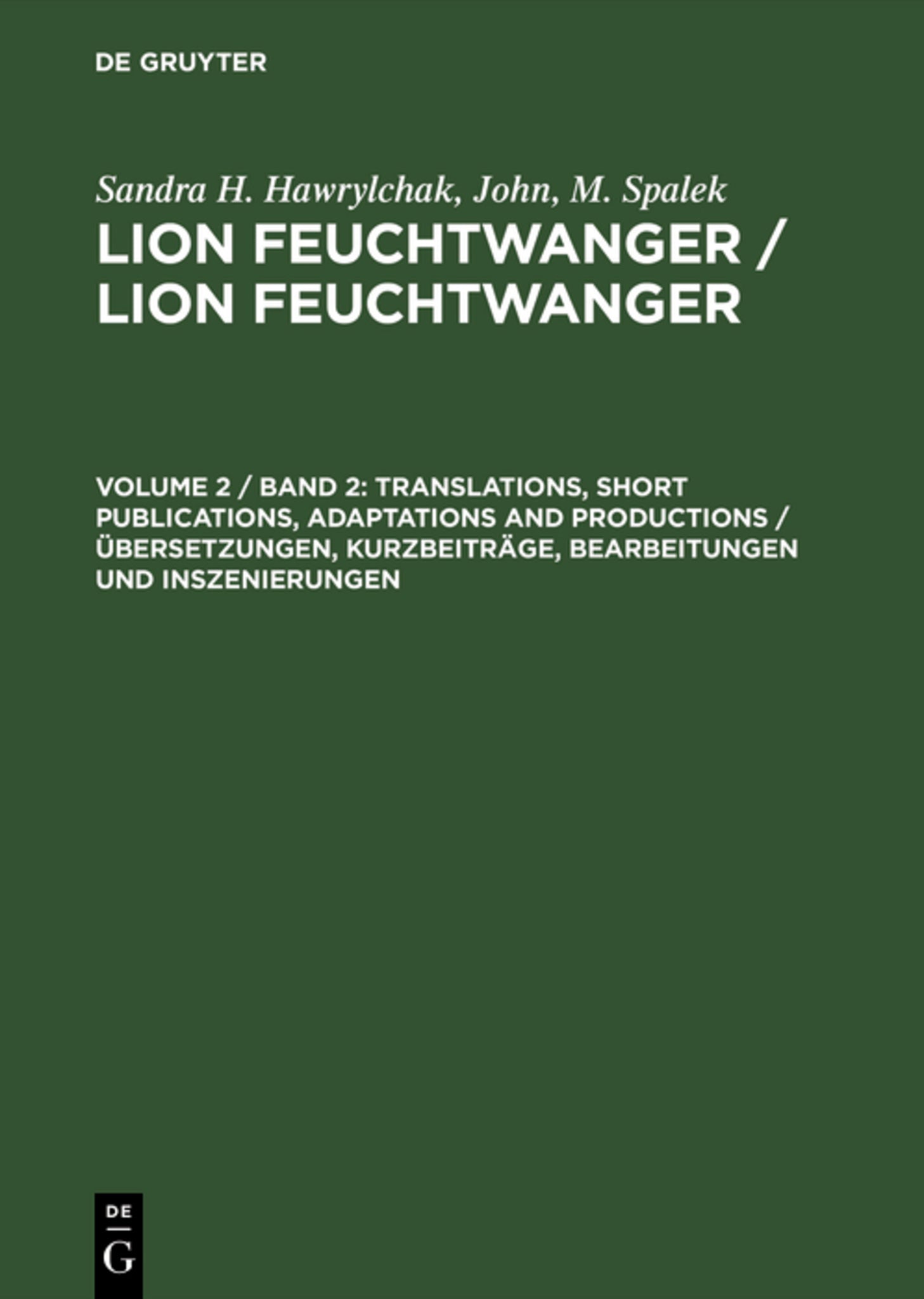 Translations, Short Publications, Adaptations and Productions