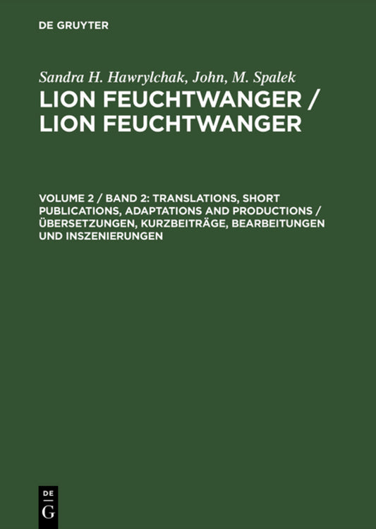 Translations, Short Publications, Adaptations and Productions