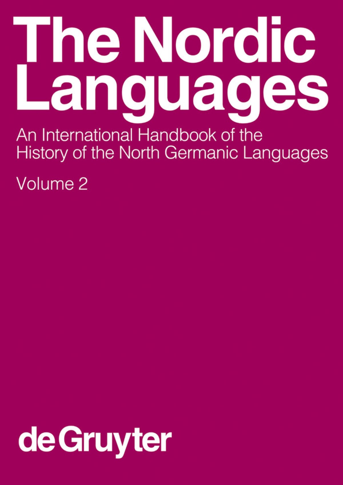 Cover image for The Nordic Languages. Volume 2 ISBN 9783110171495
