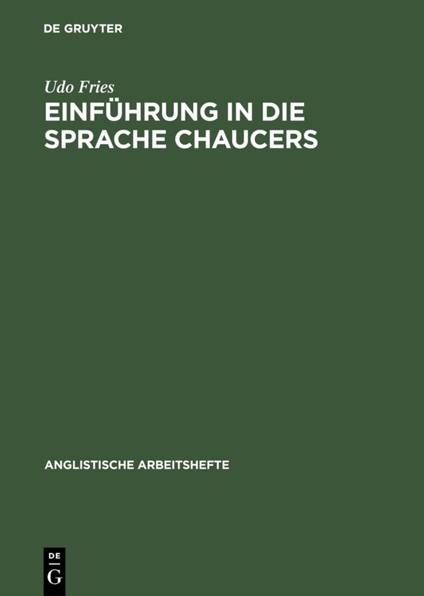 Einführung in die Sprache Chaucers