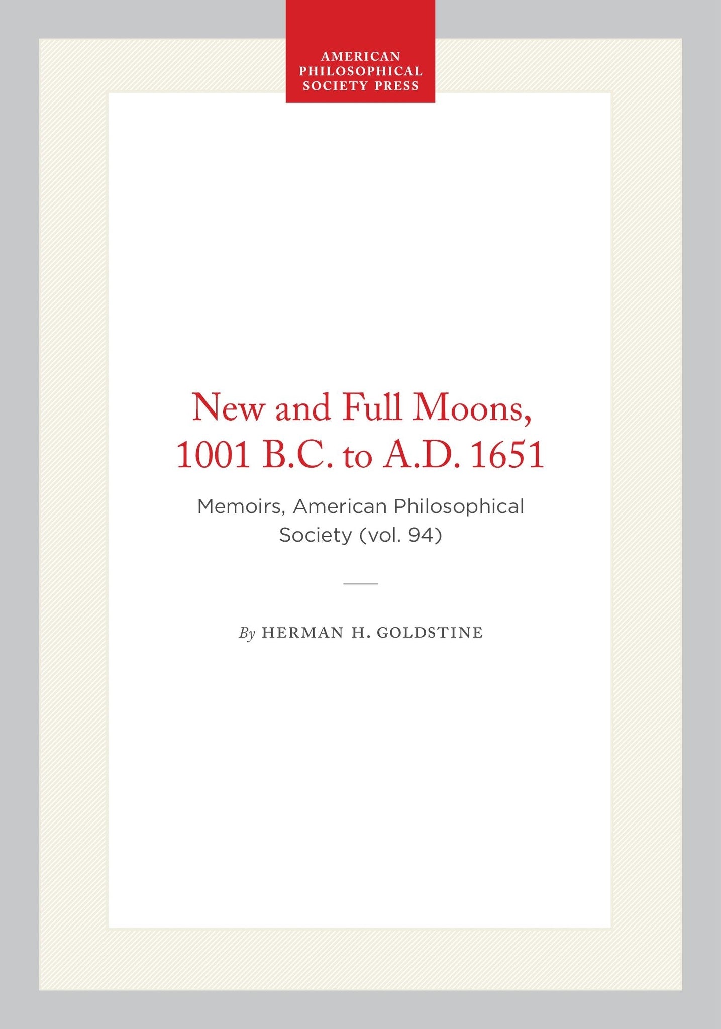New and Full Moons, 1001 B.C. to A.D. 1651