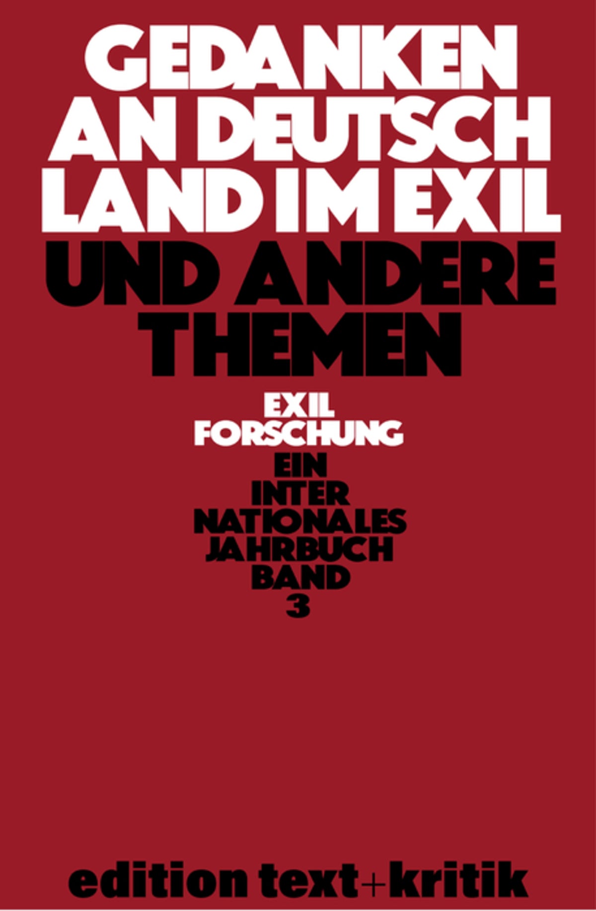 Cover image for Gedanken an Deutschland im Exil und andere Themen ISBN 9783112422557