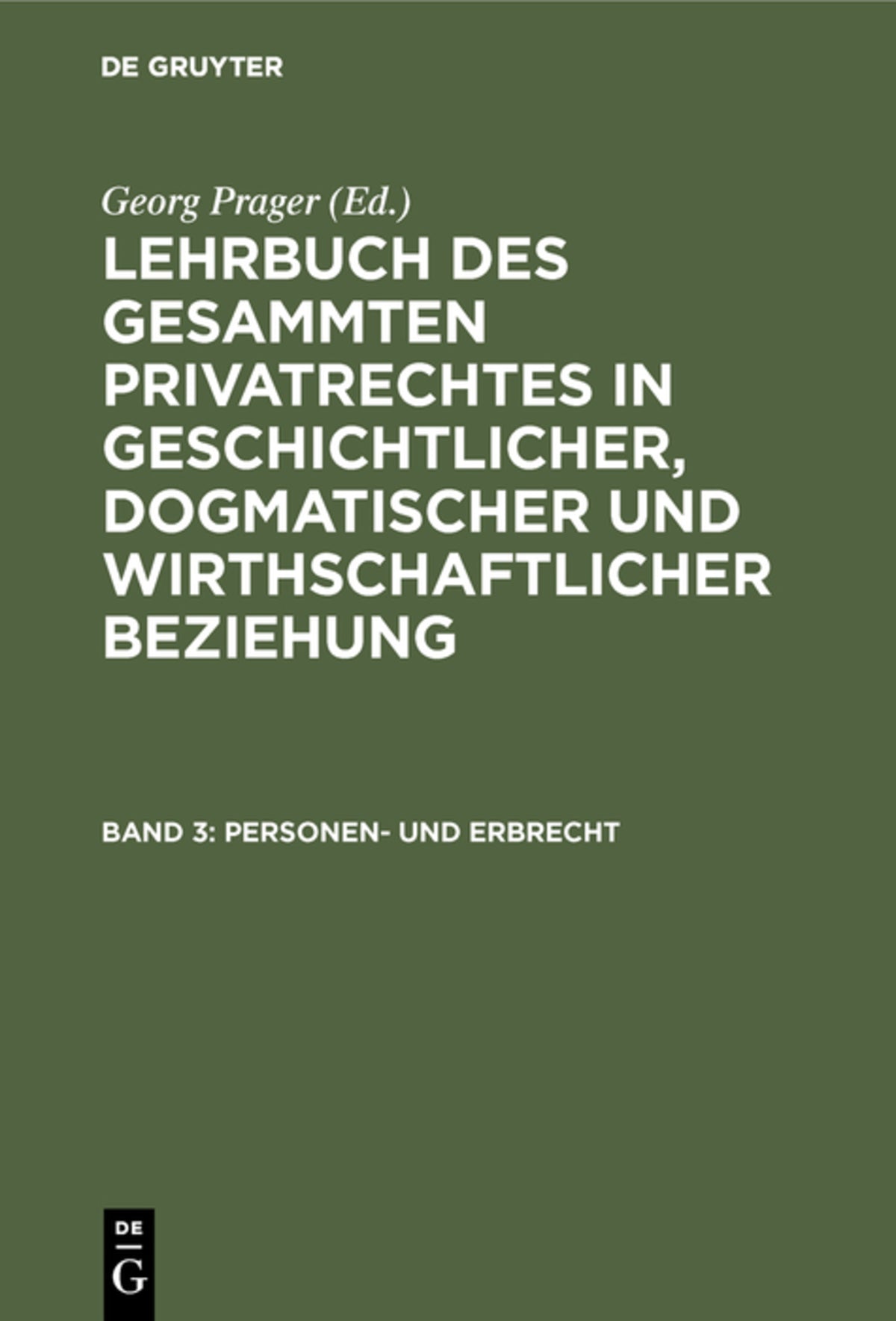 Cover image for Personen- und Erbrecht ISBN 9783111169798