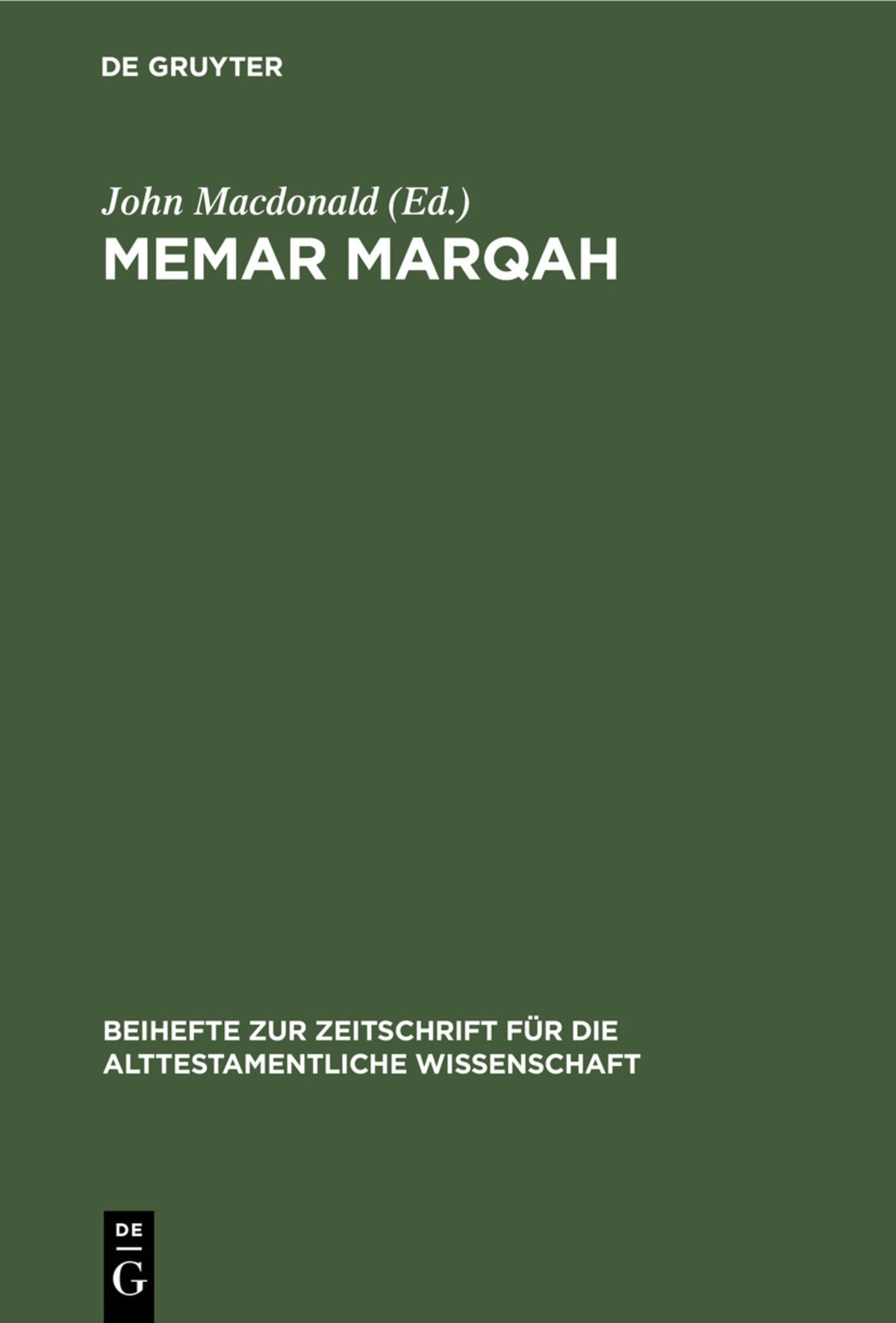 Cover image for Memar Marqah ISBN 9783112421475