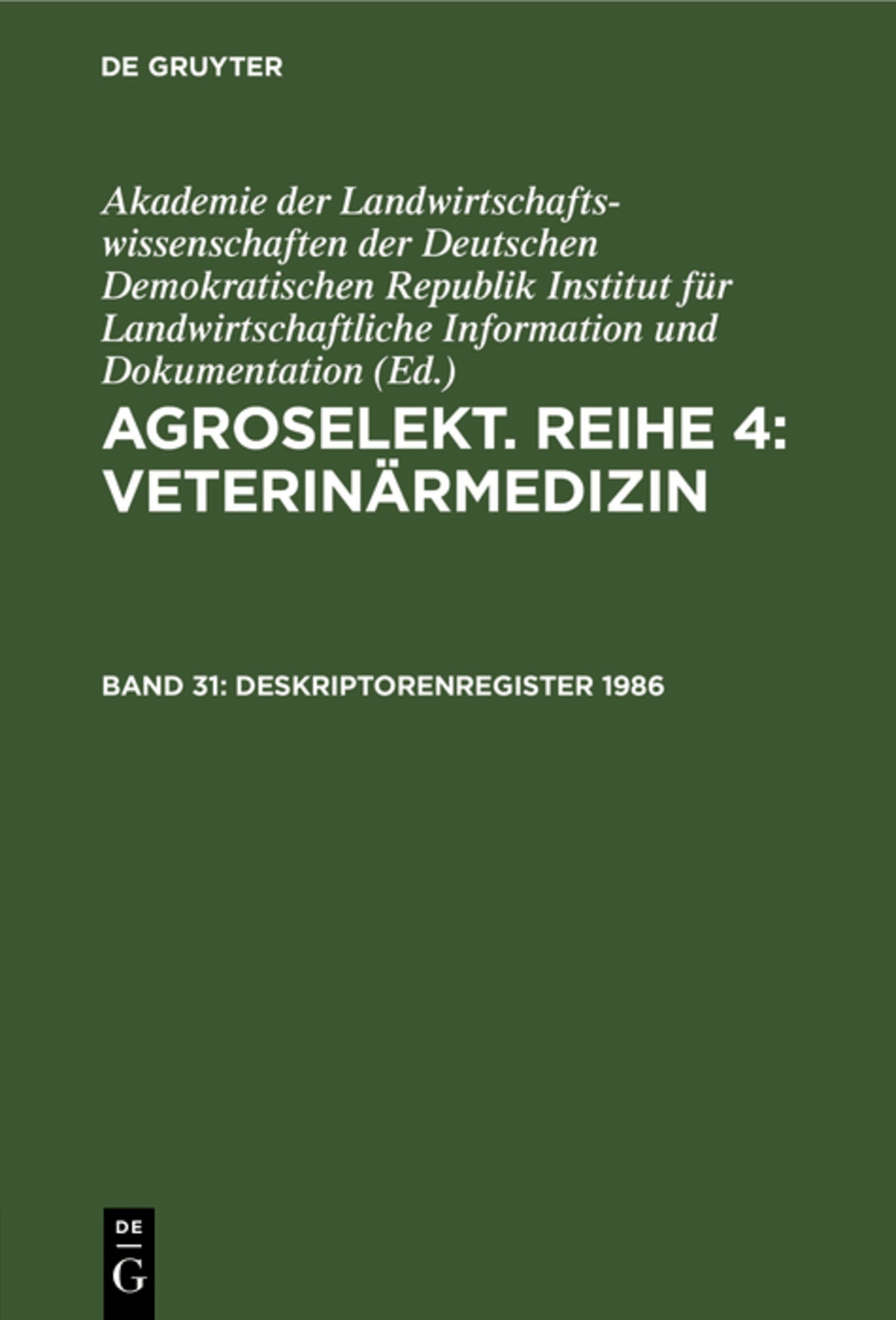 Deskriptorenregister 1986