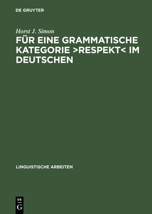 Für eine grammatische Kategorie >Respekt