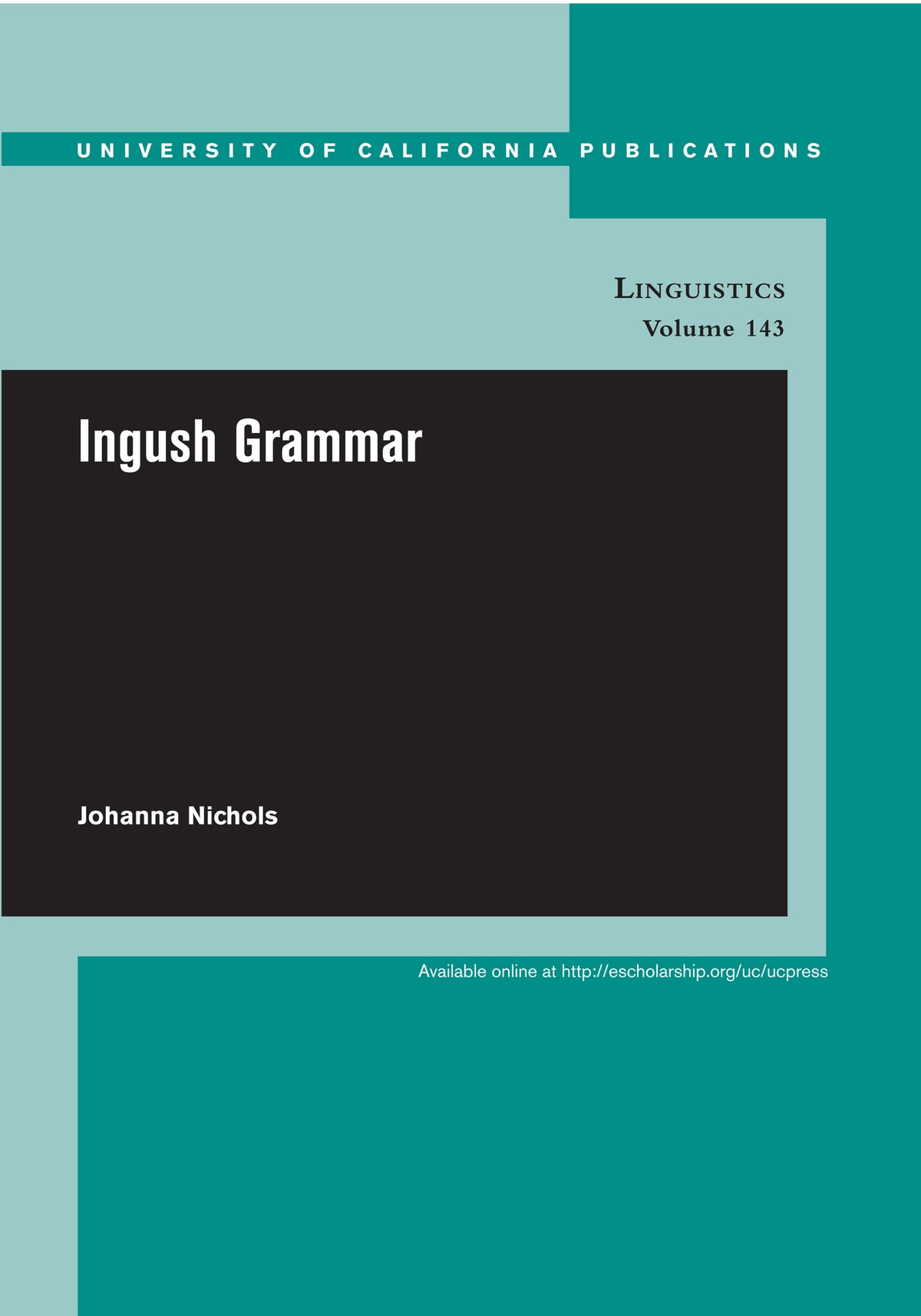 Cover image for Ingush Grammar ISBN 9780520098770