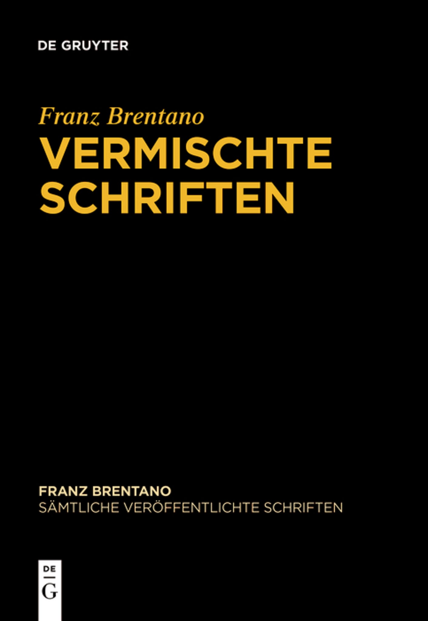 Cover image for Vermischte Schriften ISBN 9783110618297