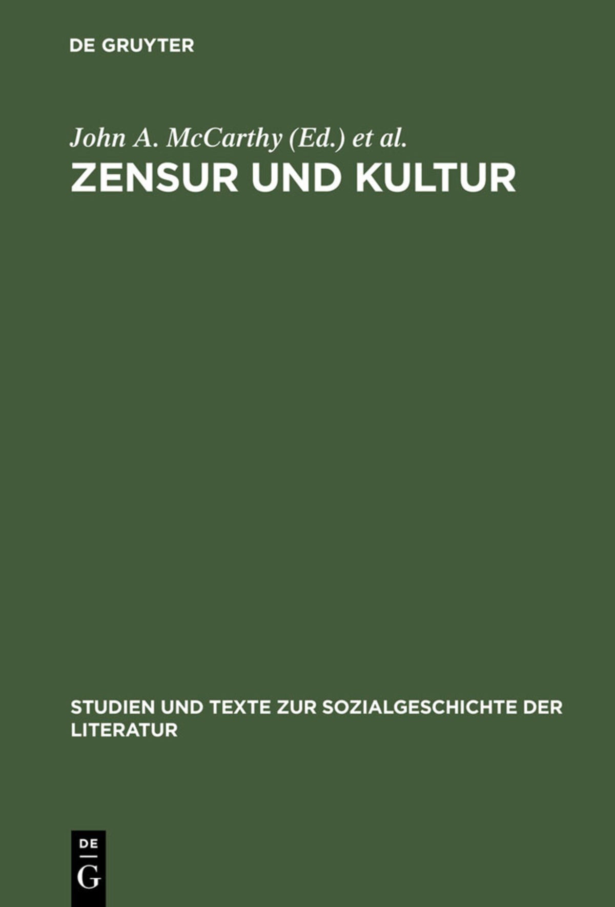 Cover image for Zensur und Kultur ISBN 9783484350519
