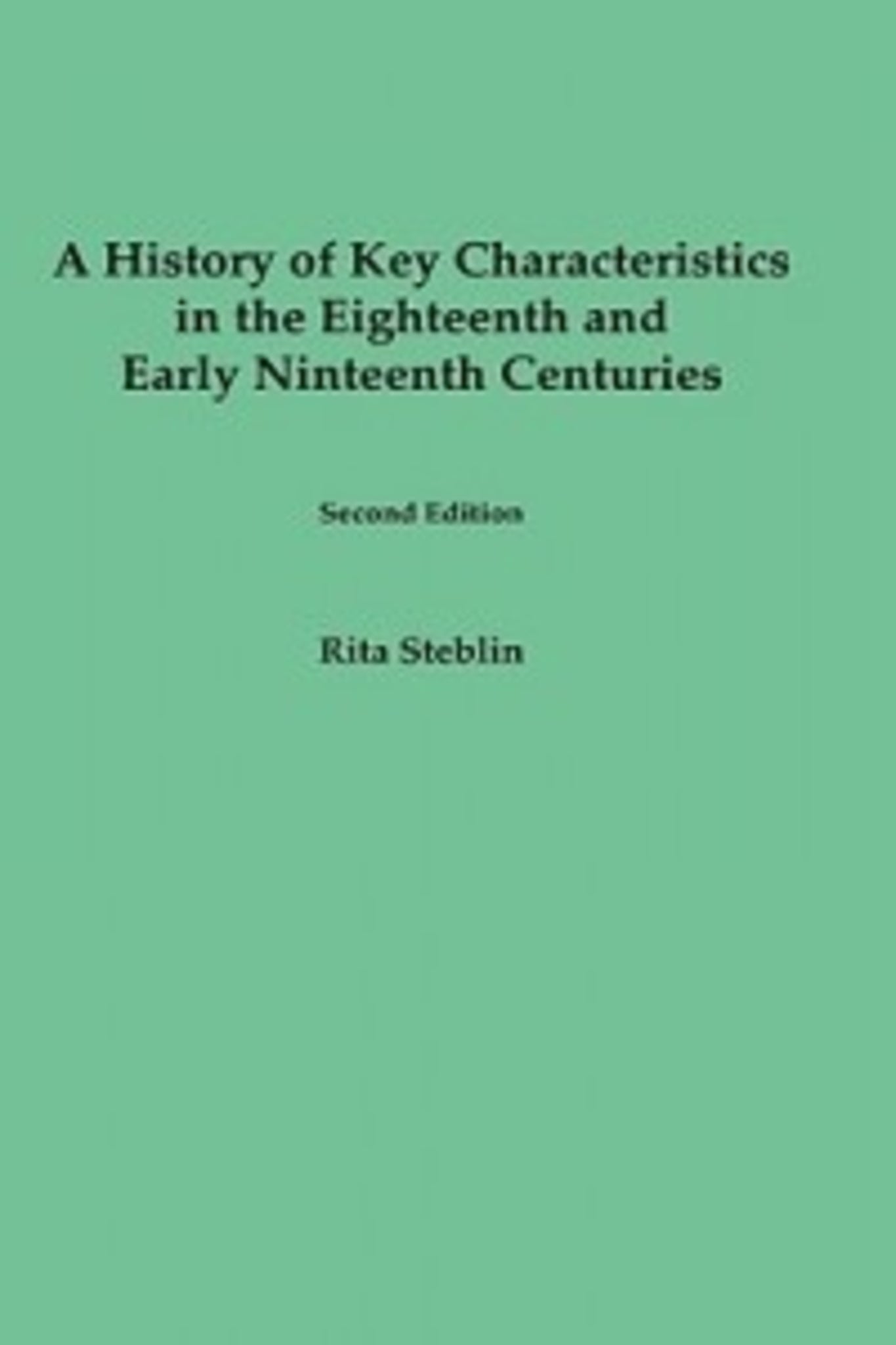 Cover image for A History of Key Characteristics in the 18th and Early 19th Centuries ISBN 9781580460415