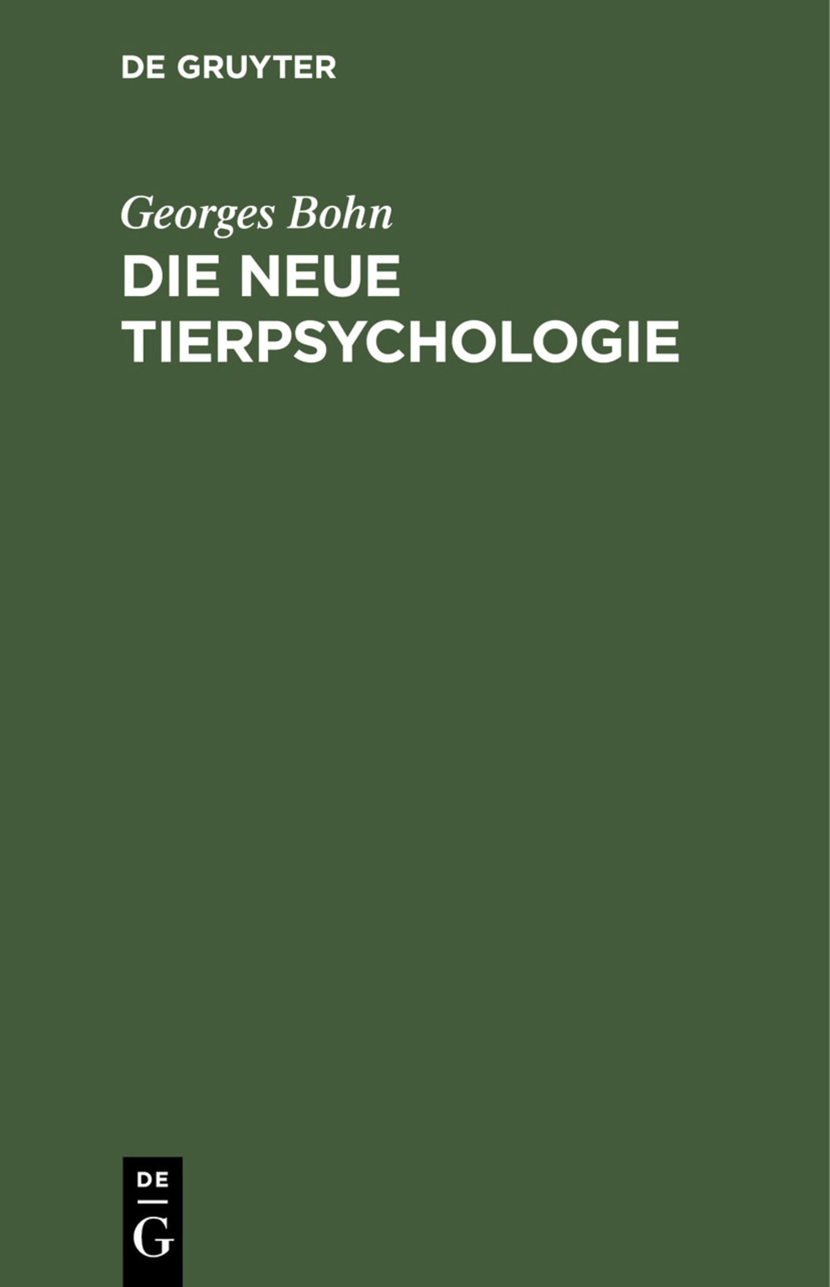 Cover image for Die Neue Tierpsychologie ISBN 9783112403792