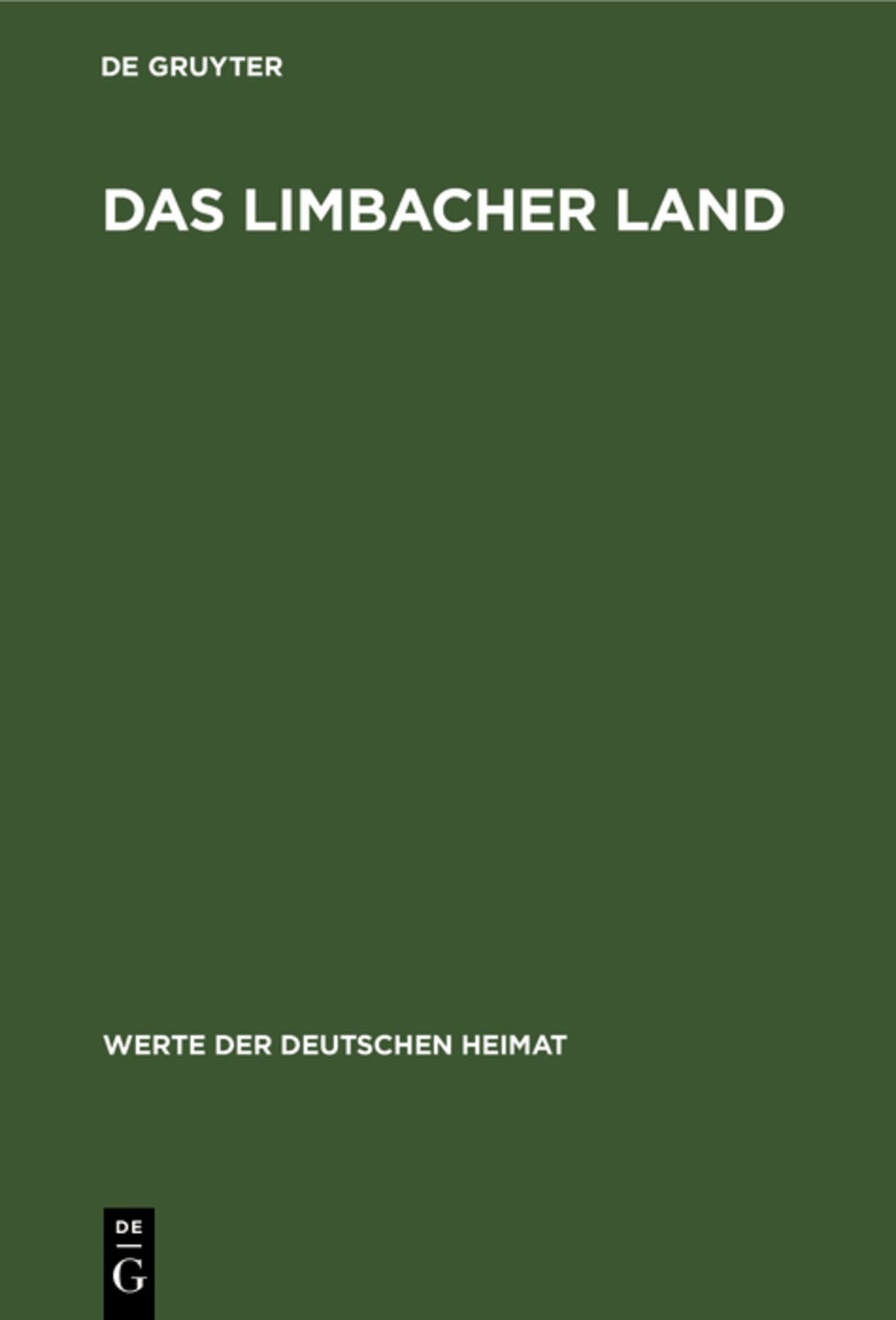 Cover image for Das Limbacher Land ISBN 9783112478370