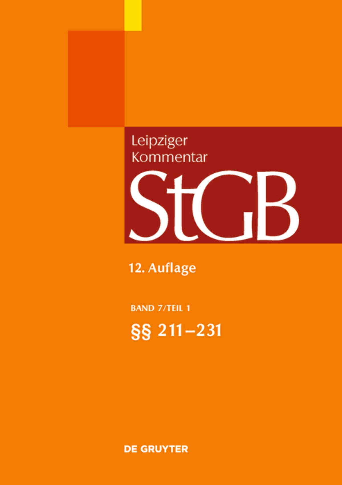 Cover image for §§ 211-231 ISBN 9783899497885