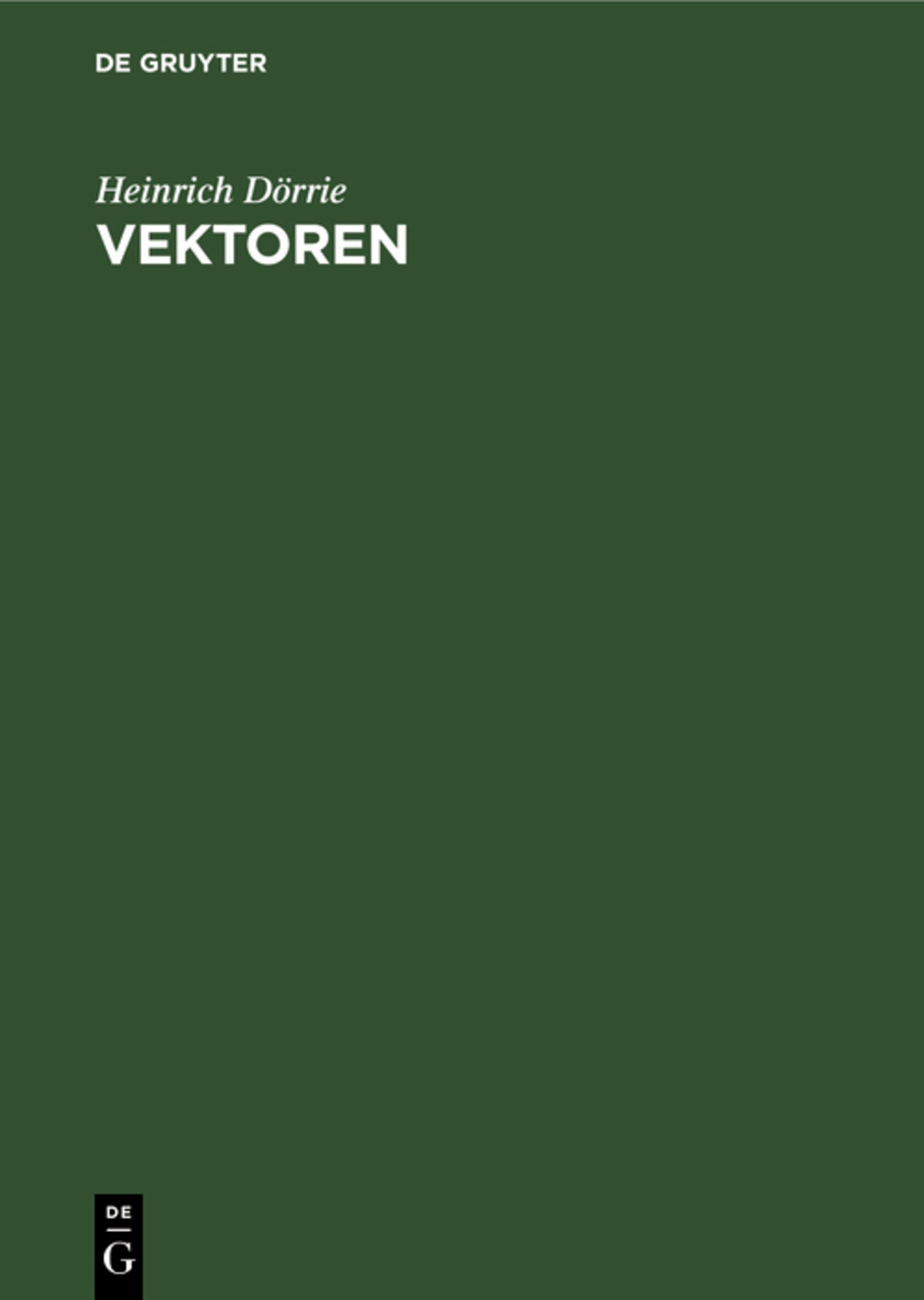Cover image for Vektoren ISBN 9783486775099