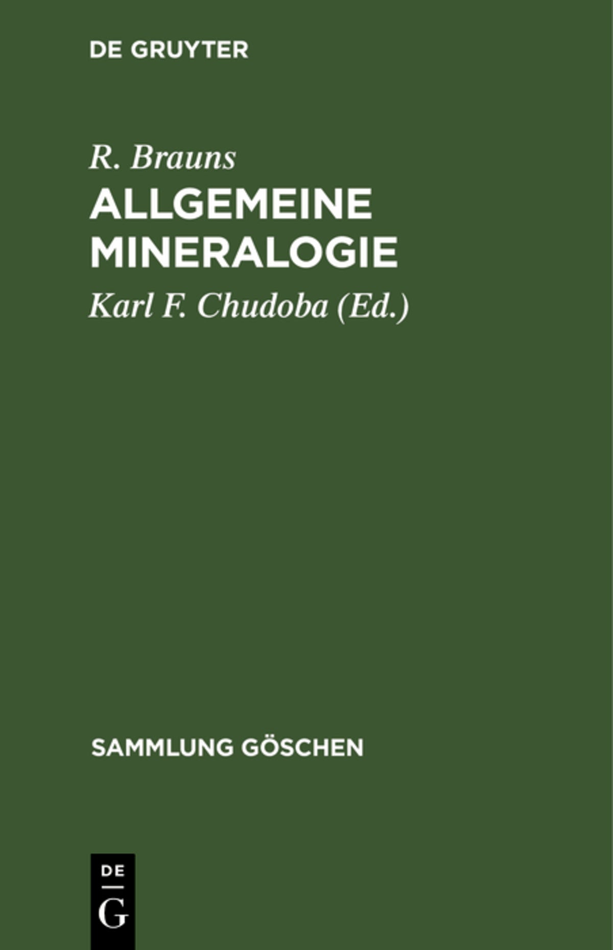 Cover image for Allgemeine Mineralogie ISBN 9783111006703