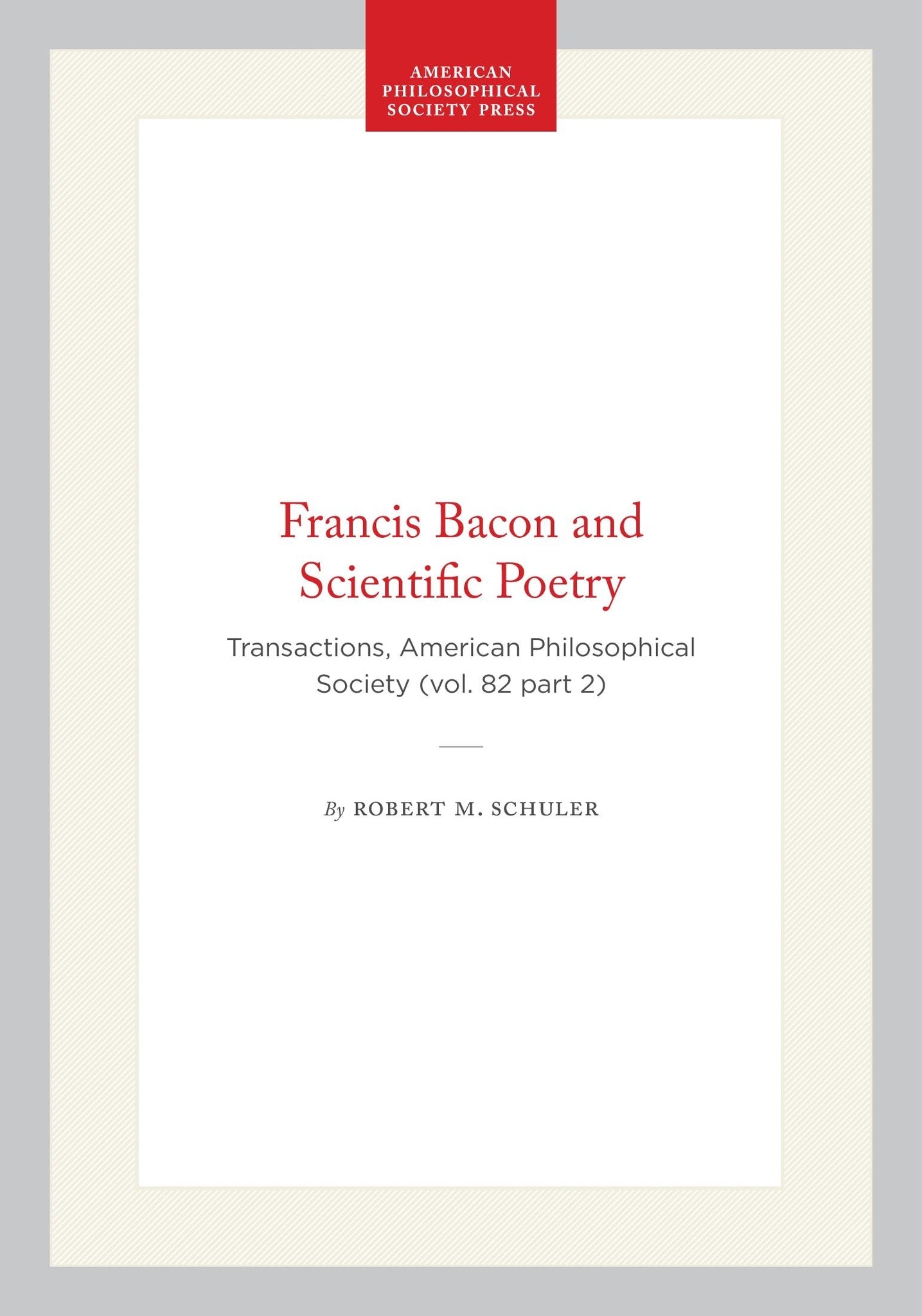Francis Bacon and Scientific Poetry