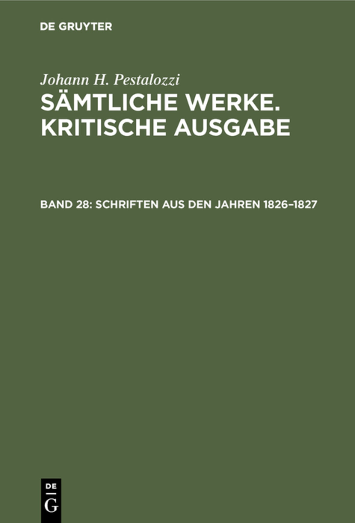 Schriften aus den Jahren 1826–1827