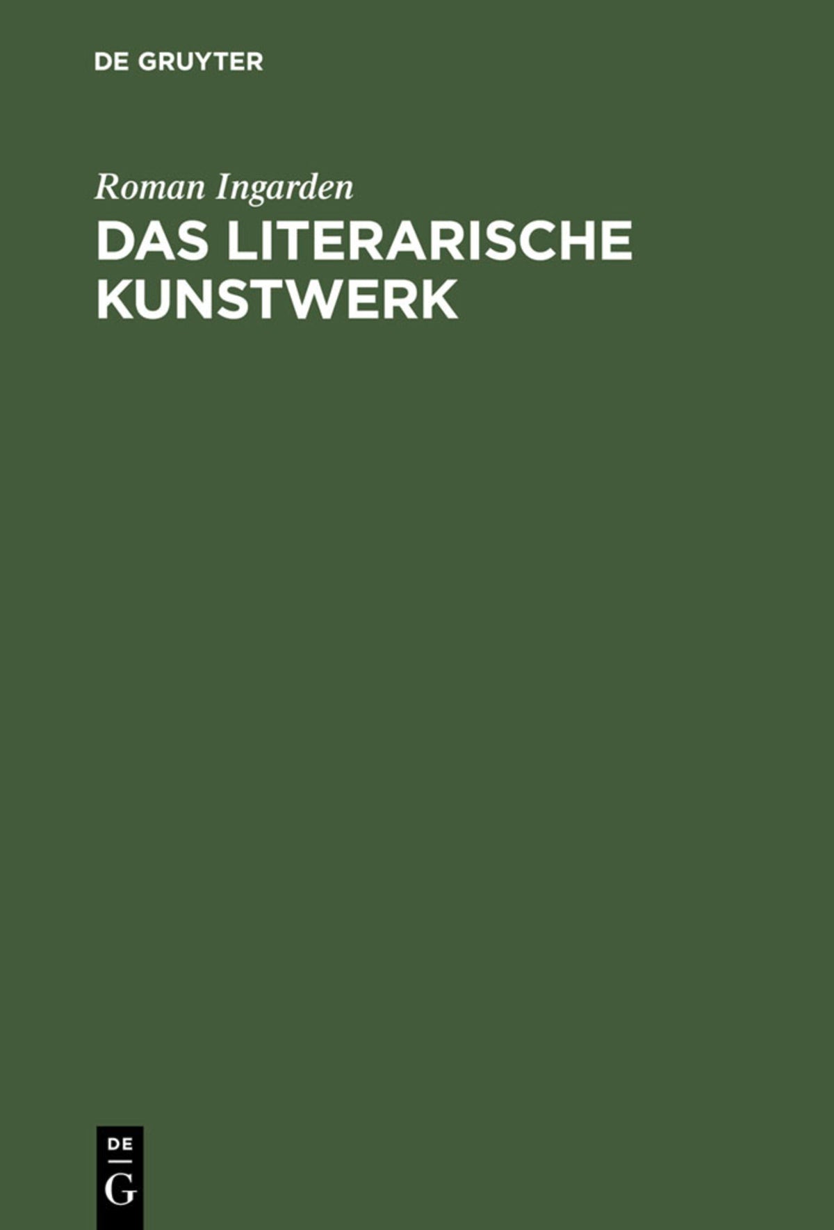 Cover image for Das literarische Kunstwerk ISBN 9783484100374