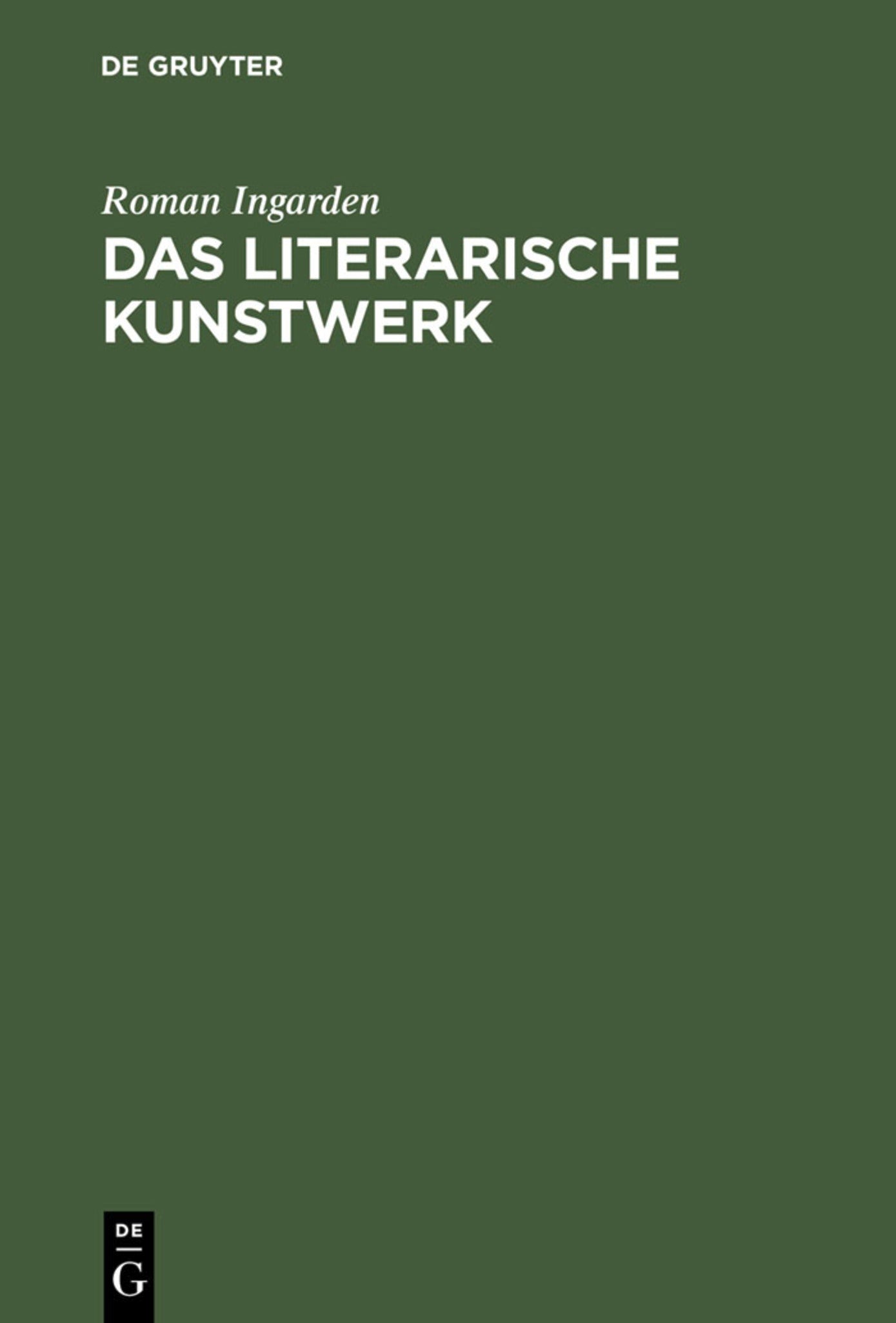 Cover image for Das literarische Kunstwerk ISBN 9783484100374
