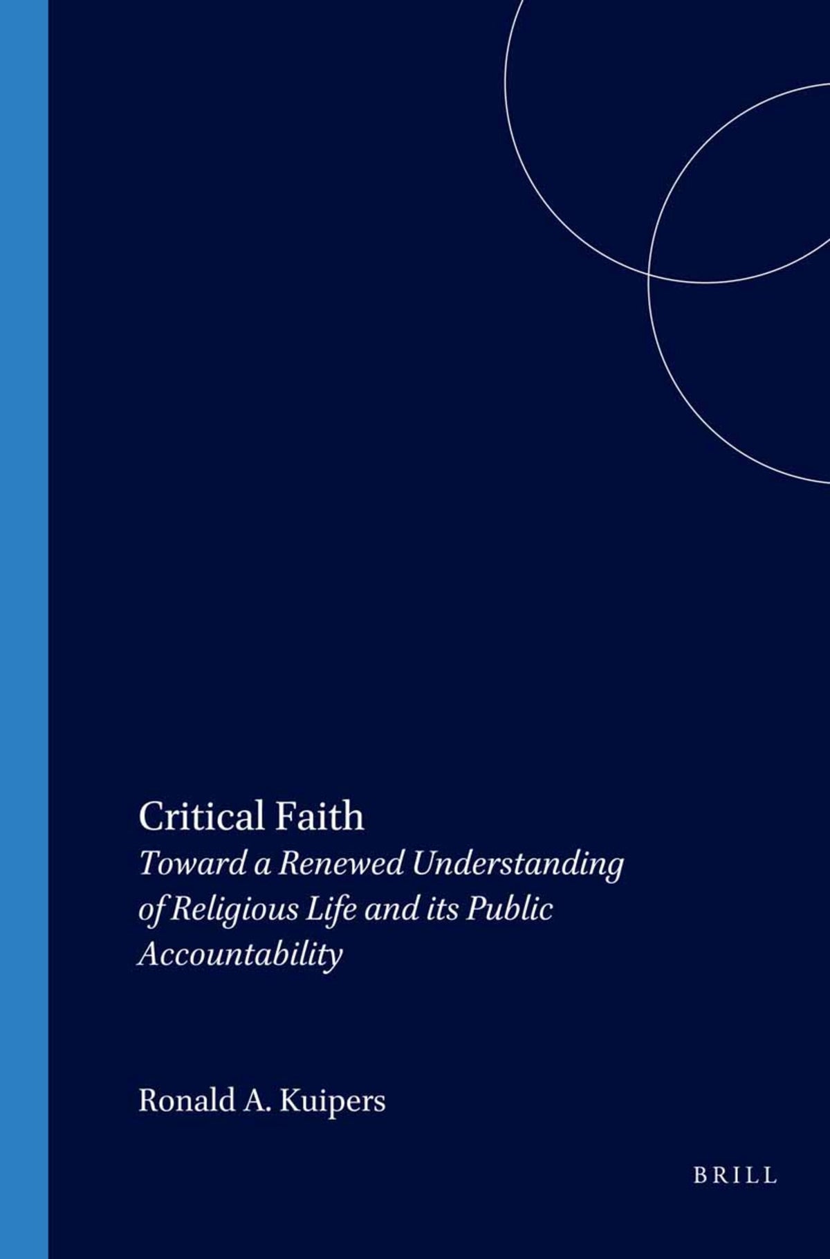 Cover image for Critical Faith ISBN 9789042008533