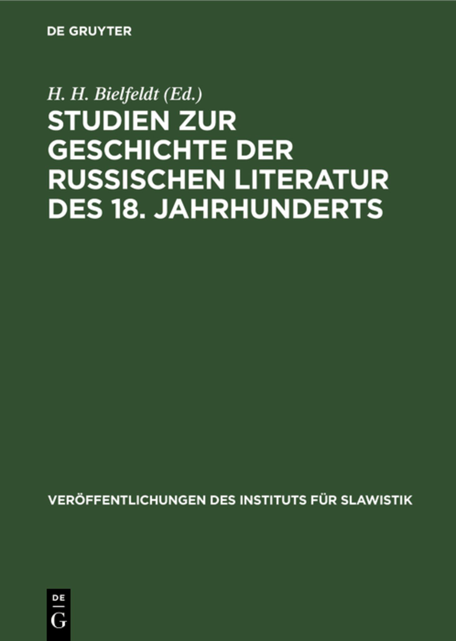 Cover image for Studien zur Geschichte der russischen Literatur des 18. Jahrhunderts, [I] ISBN 9783112598931