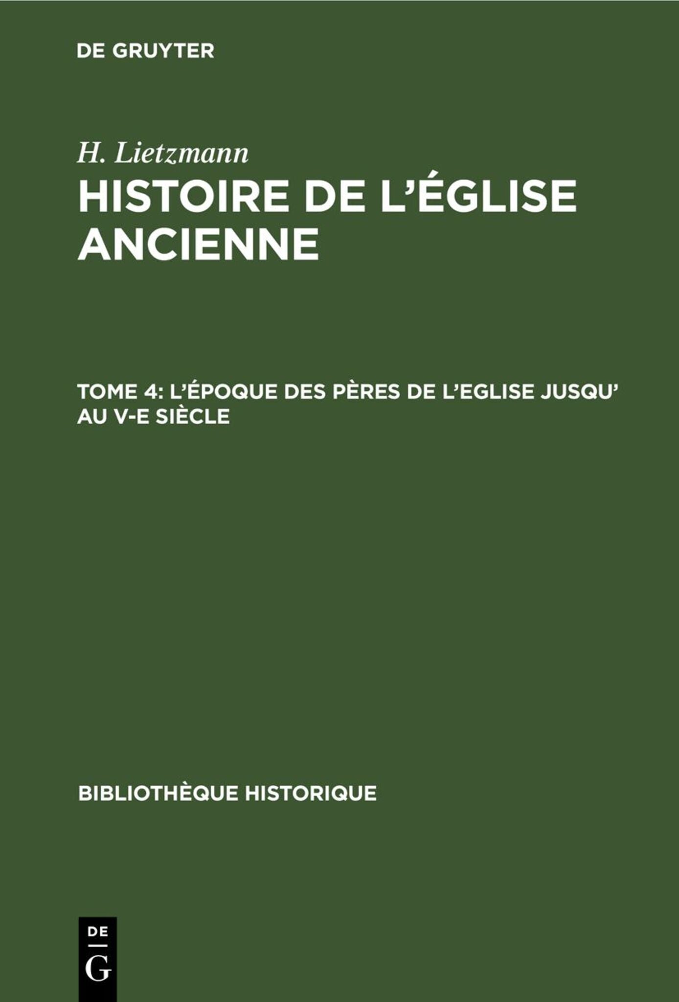 L’époque des pères de l'Eglise jusqu' au V-e siècle