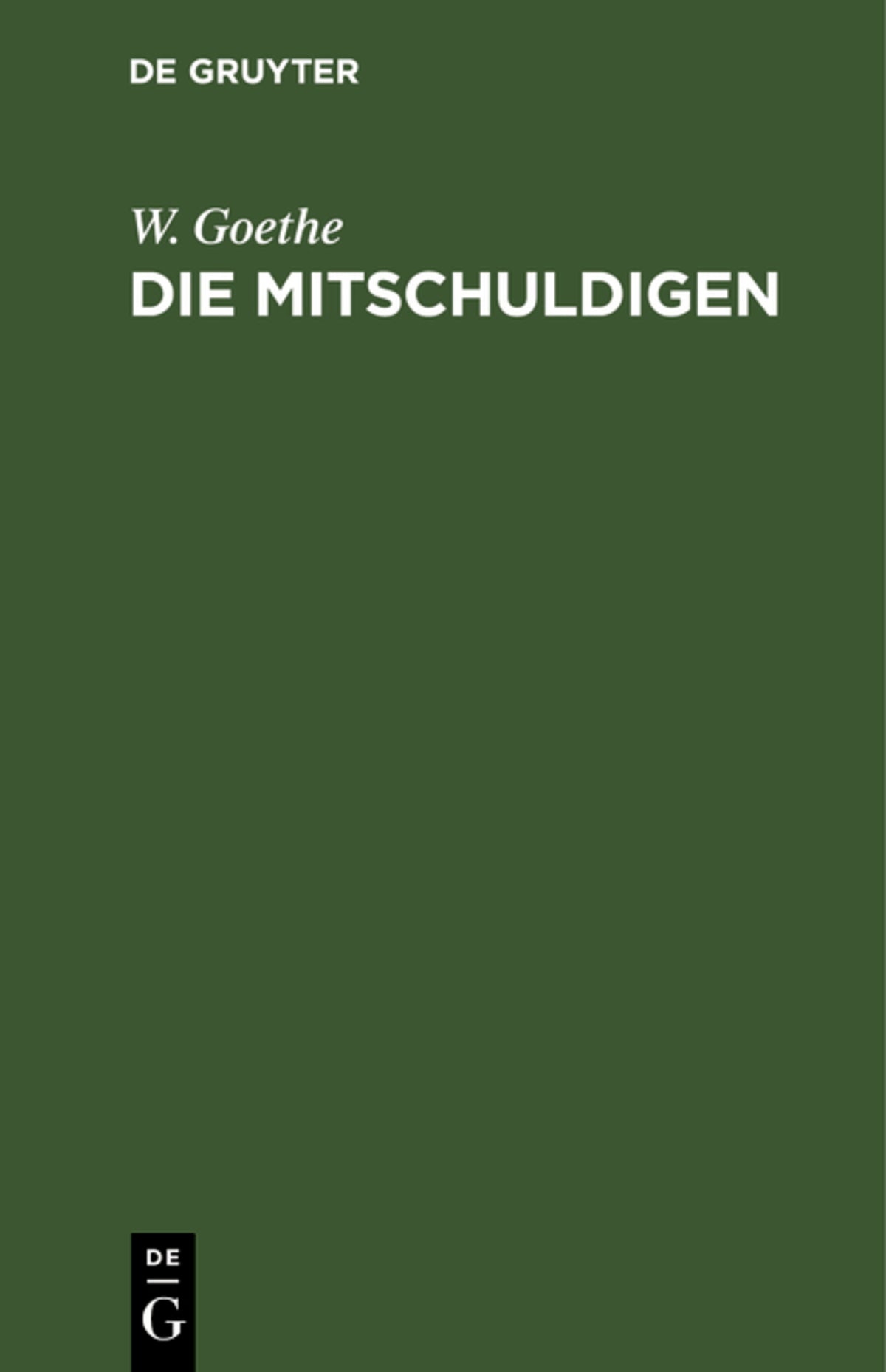 Cover image for Die Mitschuldigen ISBN 9783111309972