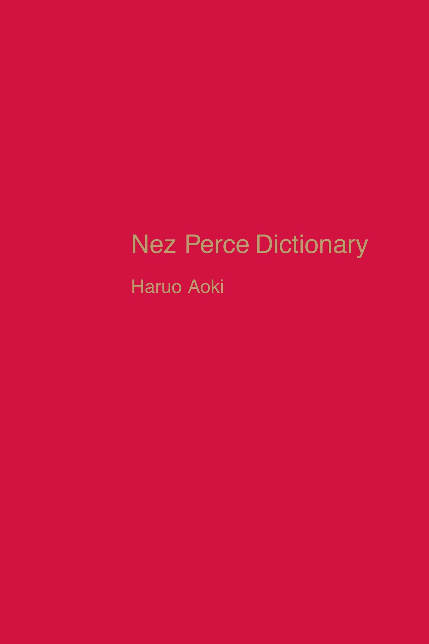 Cover image for Nez Perce Dictionary ISBN 9780520097636