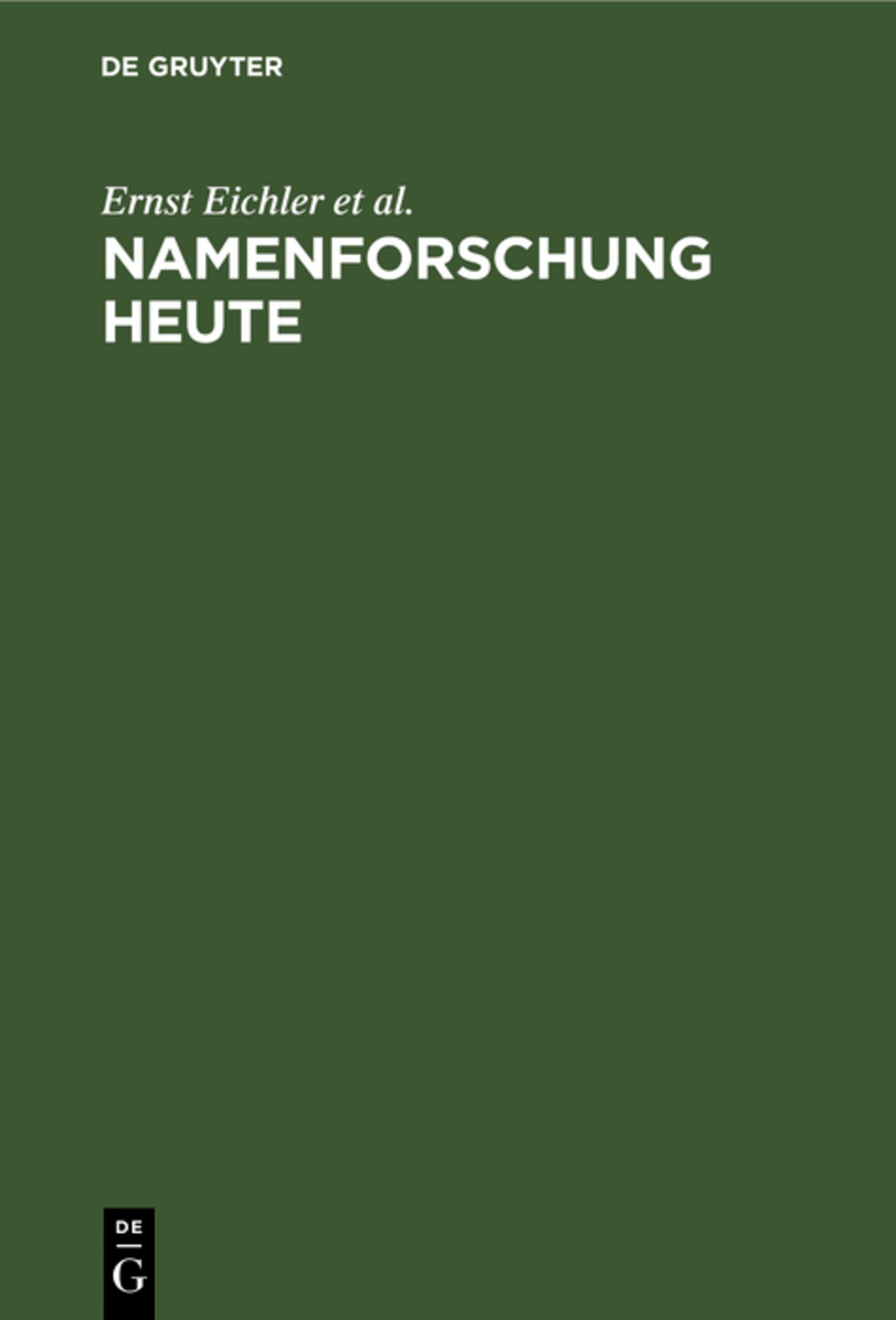 Namenforschung heute