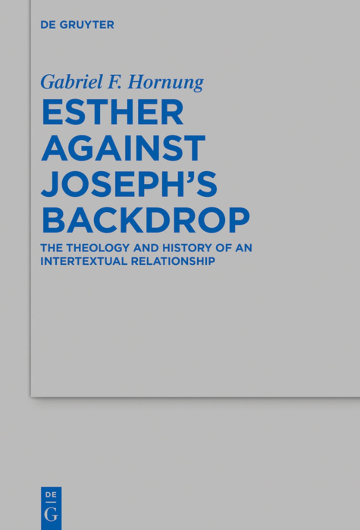 Cover image for Esther against Joseph’s Backdrop ISBN 9783111214139