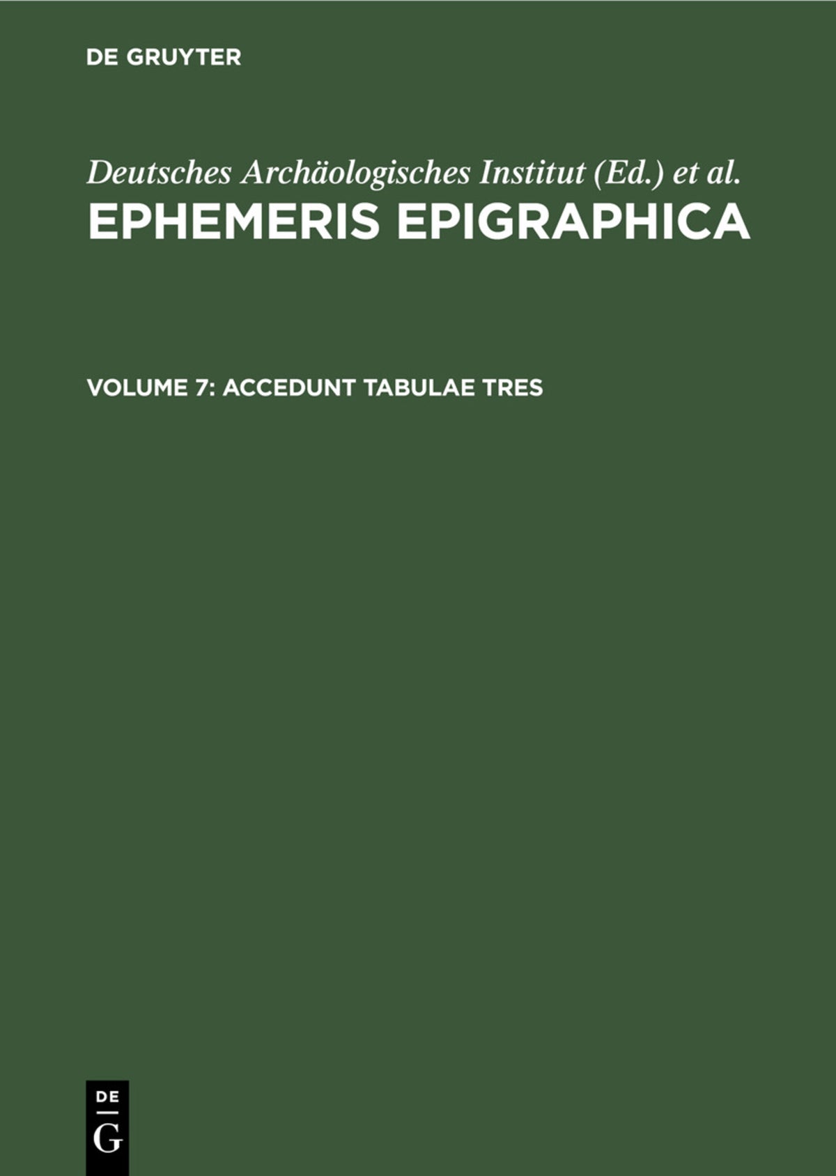 Cover image for Accedunt tabulae tres ISBN 9783112352595