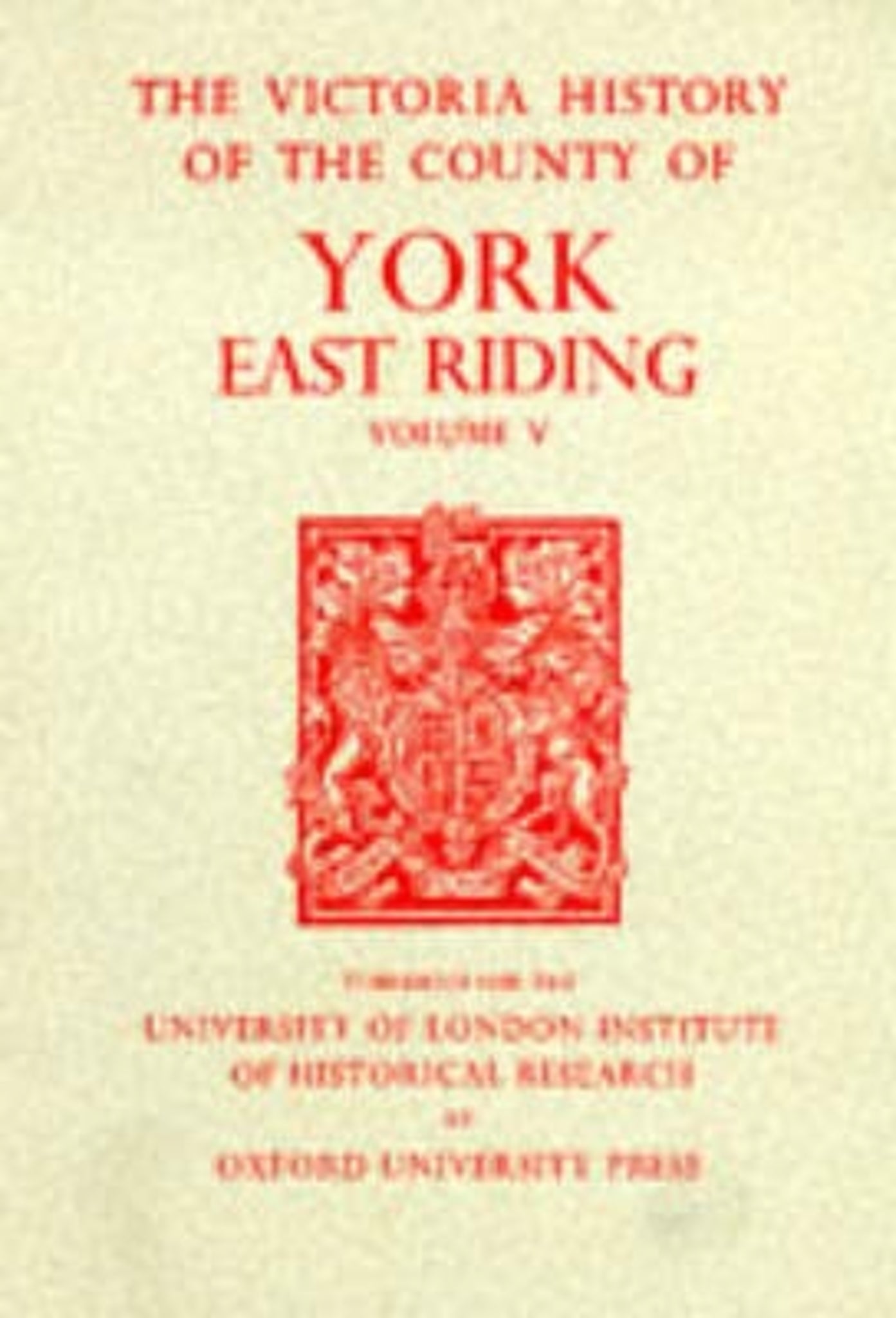 A History of the County of York East Riding