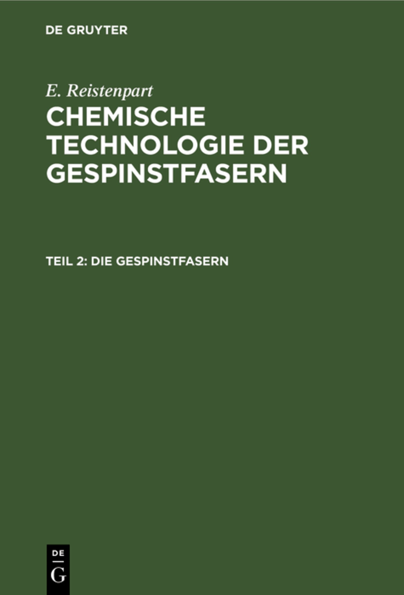 Cover image for Die Gespinstfasern ISBN 9783111148236