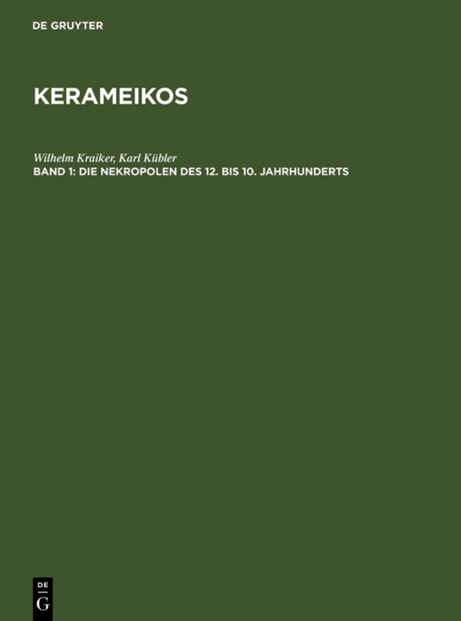 Die Nekropolen des 12. bis 10. Jahrhunderts