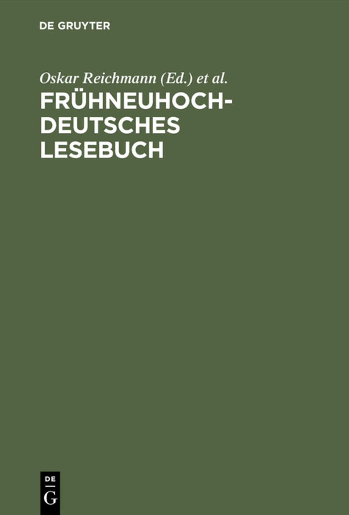 Cover image for Frühneuhochdeutsches Lesebuch ISBN 9783484105867