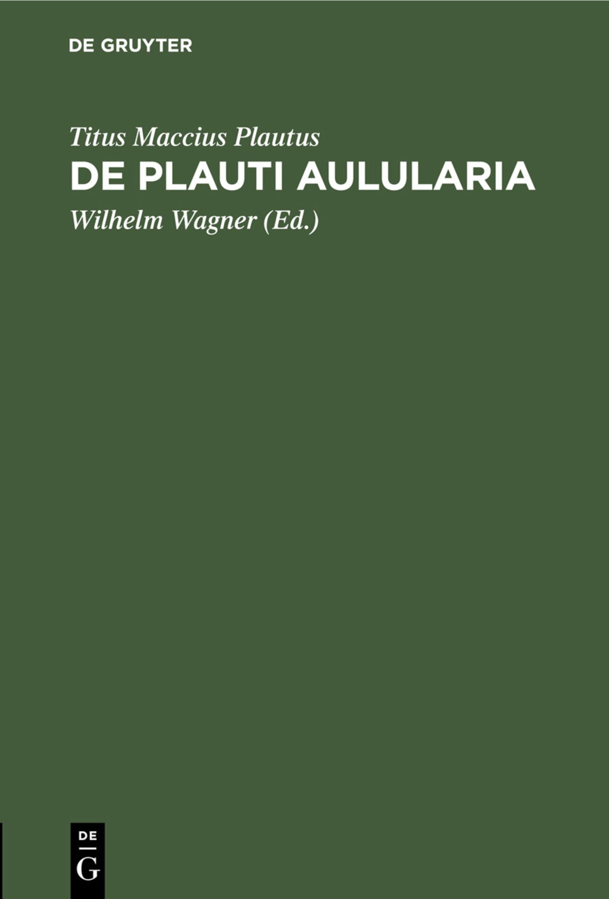 De Plauti Aulularia