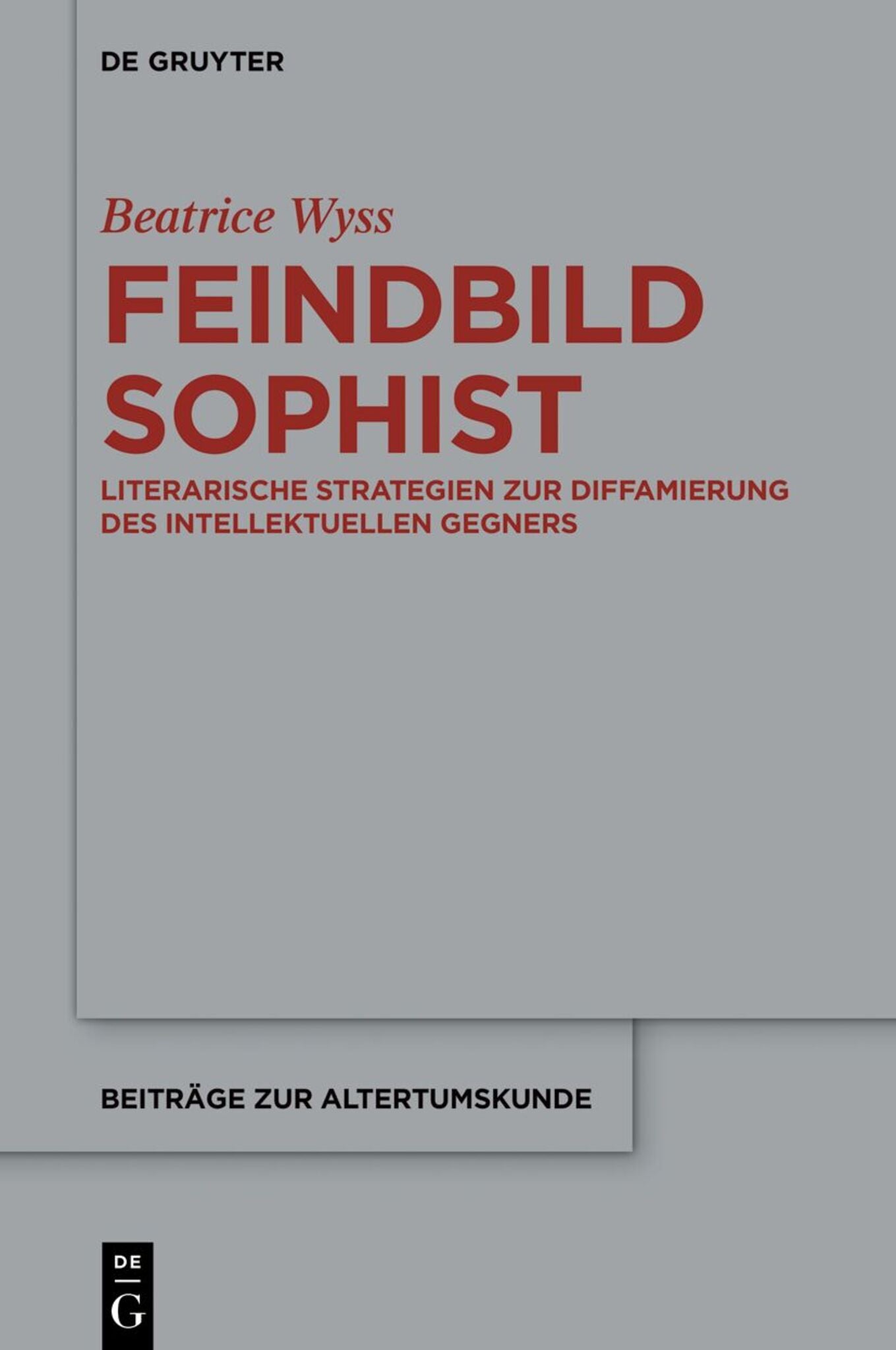 Cover image for Feindbild Sophist ISBN 9783112269275